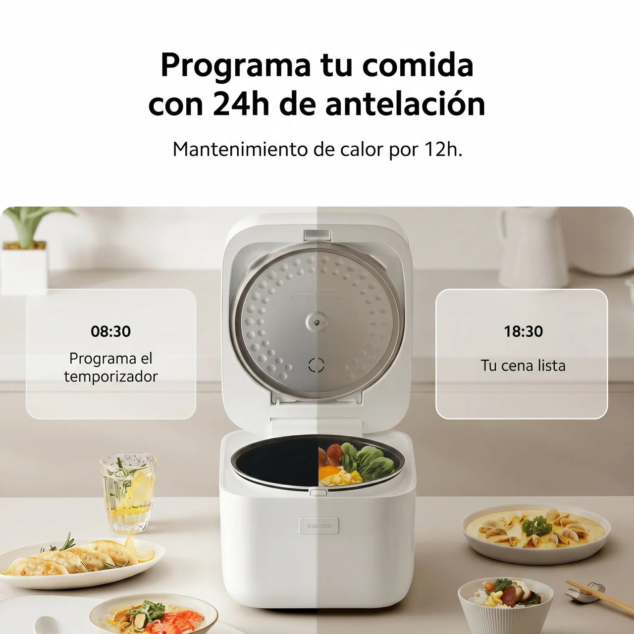 ARROCERA ELÉCTRICA XIAOMI RICE COOKER 4L MULTIFUNCIONAL PROGRAMABLE ANTIADHERENTE BLANCO - 10