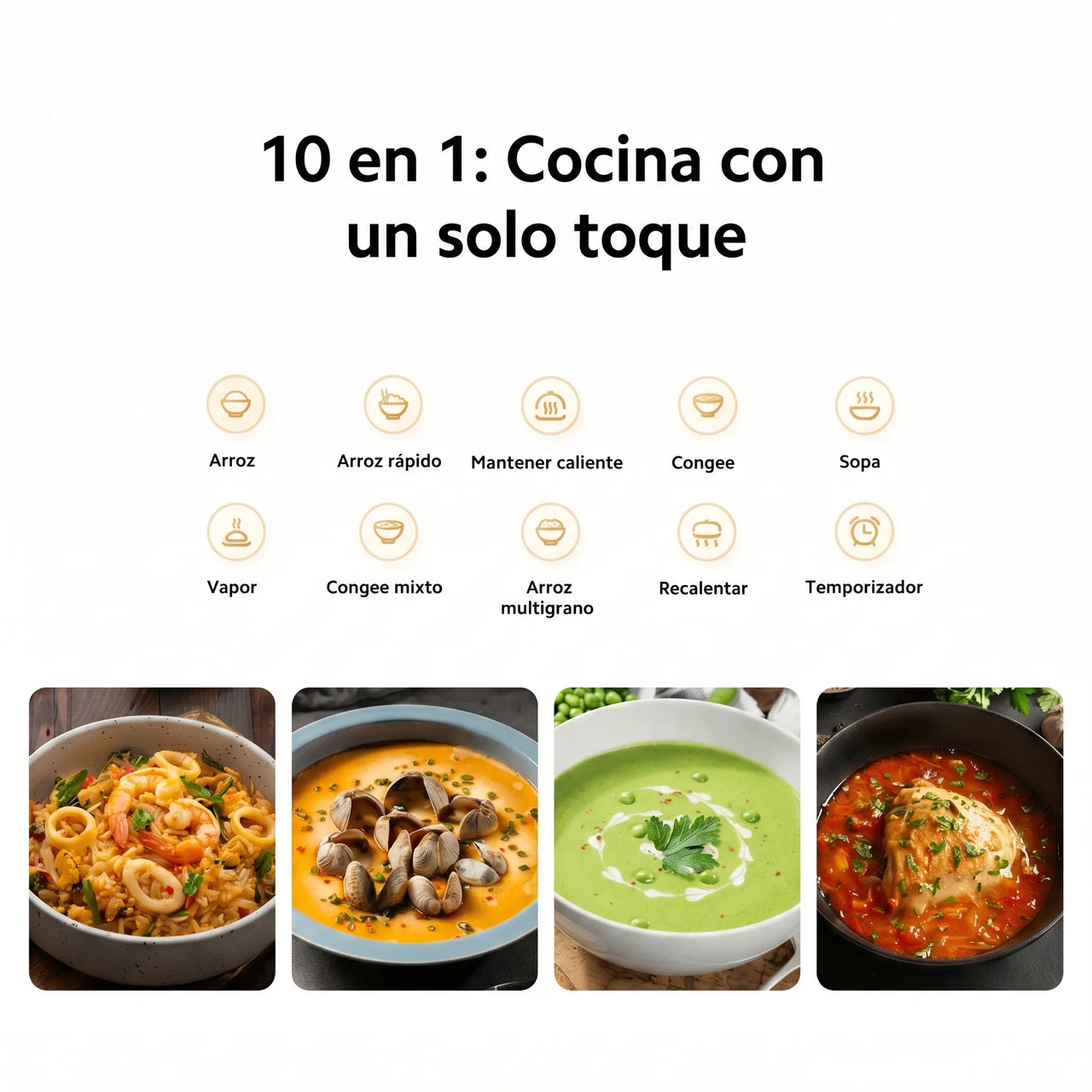 ARROCERA ELÉCTRICA XIAOMI RICE COOKER 4L MULTIFUNCIONAL PROGRAMABLE ANTIADHERENTE BLANCO - 2