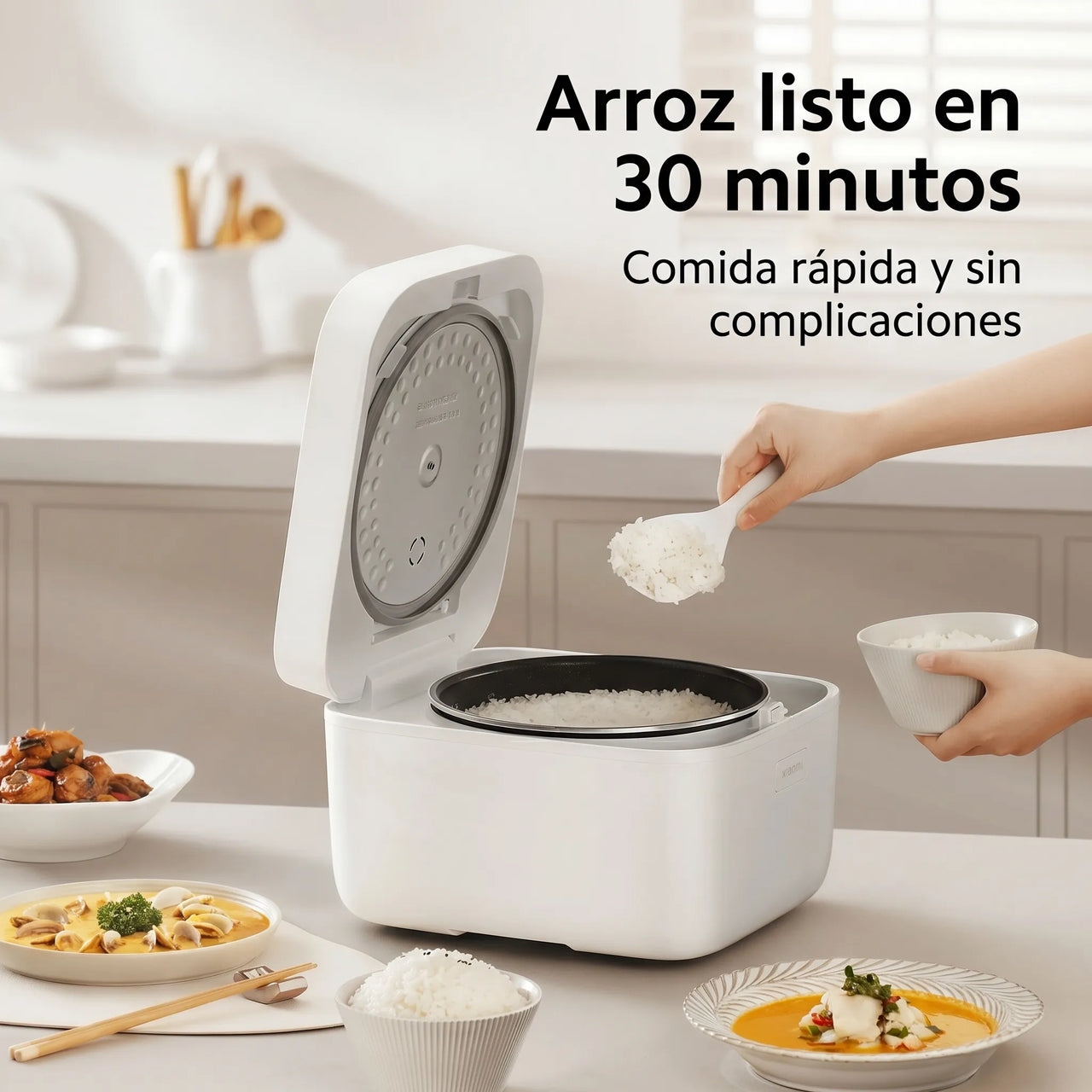 ARROCERA ELÉCTRICA XIAOMI RICE COOKER 4L MULTIFUNCIONAL PROGRAMABLE ANTIADHERENTE BLANCO - 3