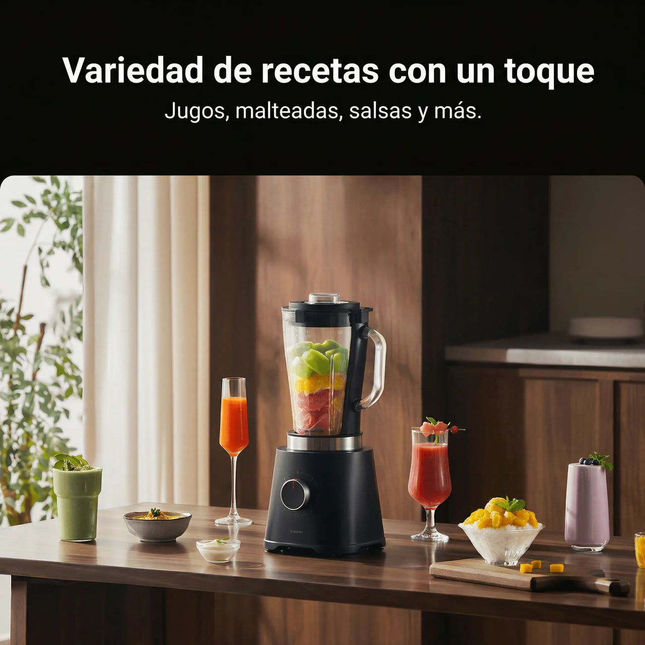 LICUADORA XIAOMI BLENDER 1.75L 600W 5 VELOCIDADES 21000 RPM JARRA DE VIDRIO - 3