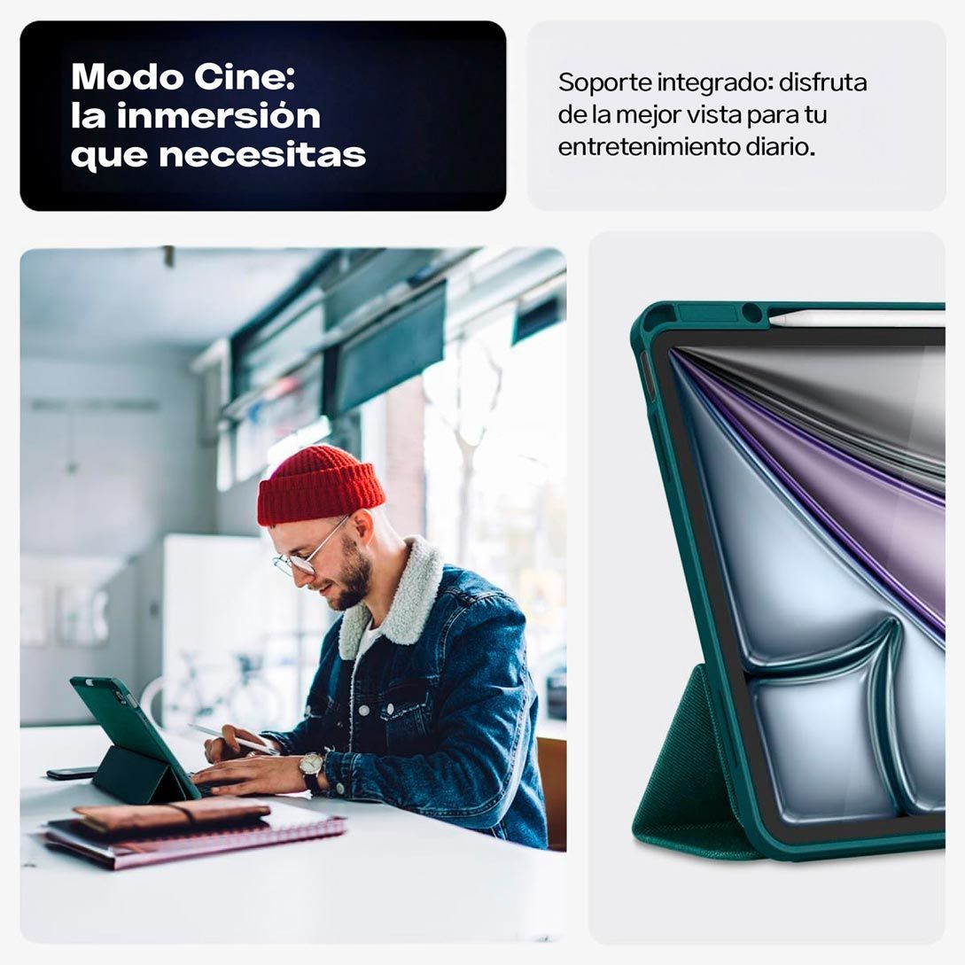 CASE IPAD AIR 13 M3 M2 SPIGEN URBAN FIT PREMIUM VERDE - 6