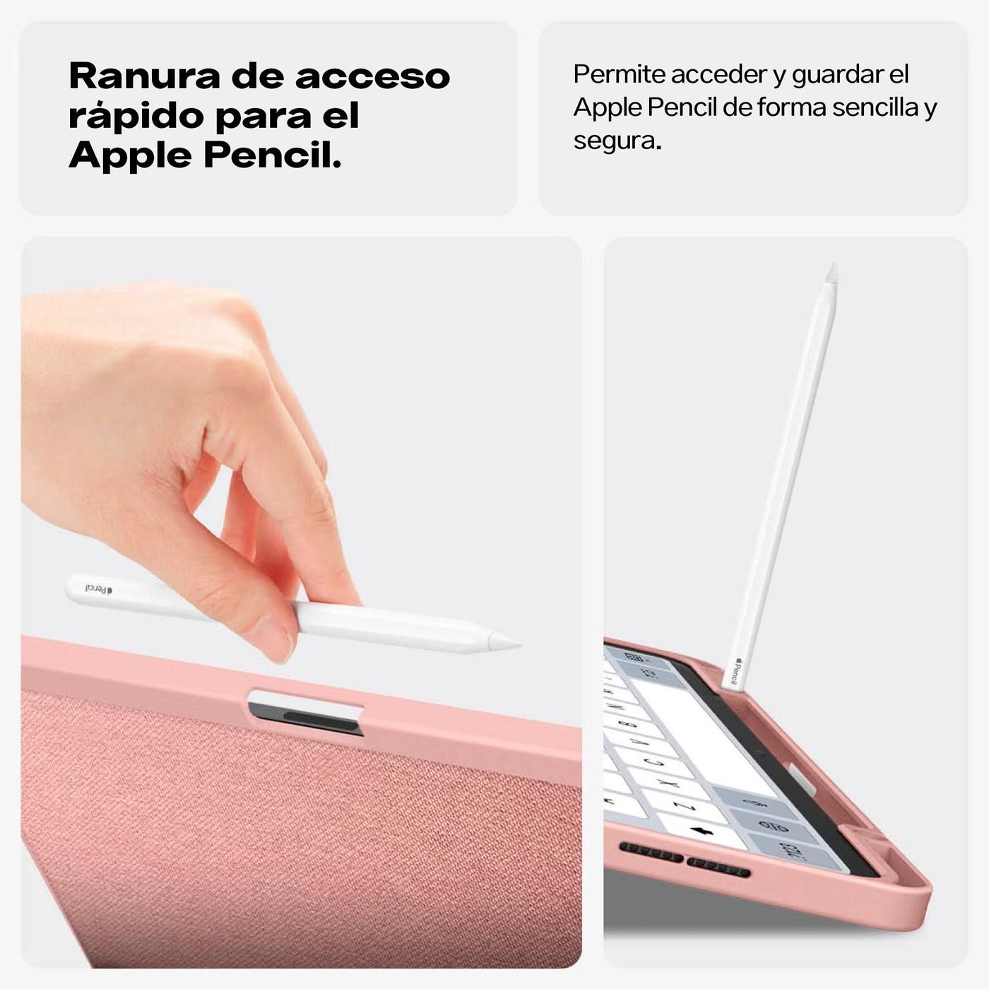 CASE IPAD AIR 11 M3 M2 SPIGEN URBAN FIT SMART PREMIUM ROSA CON SOPORTE - 6