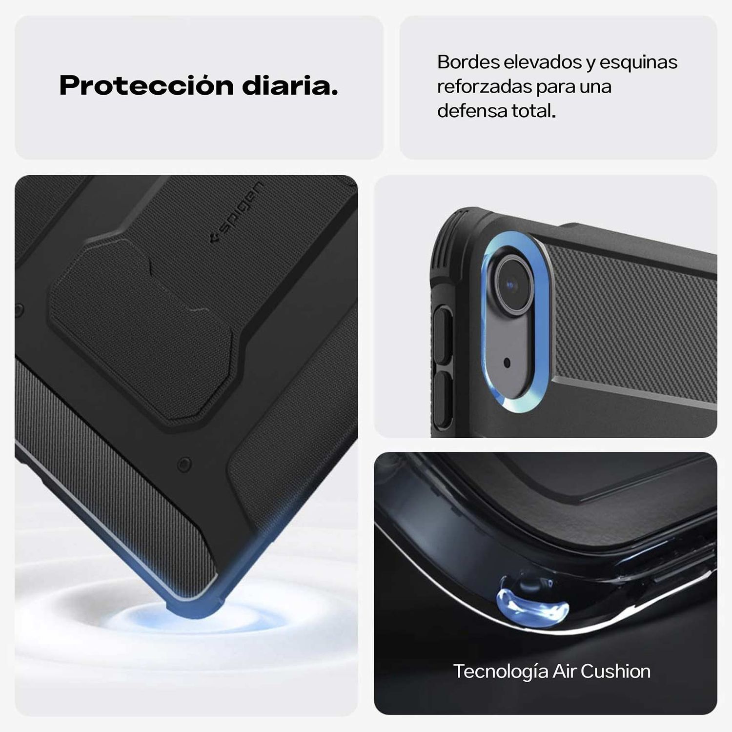 CASE IPAD AIR 13 M3 M2 SPIGEN RUGGED ARMOR PRO PREMIUM NEGRO - 4