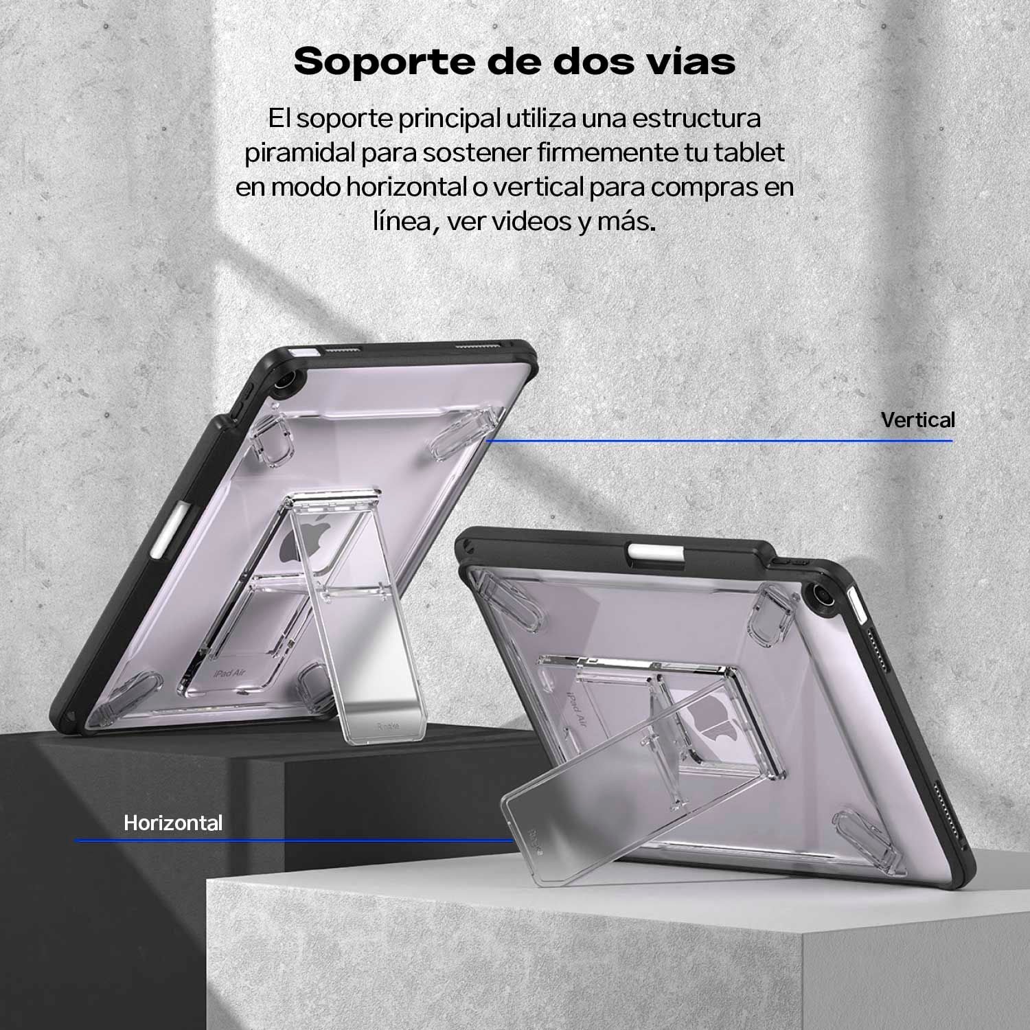 CASE IPAD AIR 11 M4 M3 RINGKE SKETCH STAND CON PARANTE BORDE NEGRO - 3