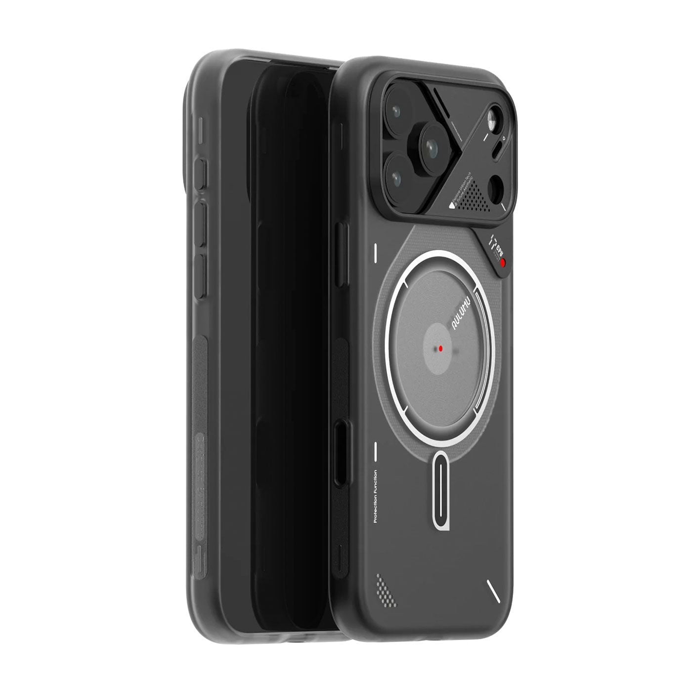 CASE FUTURISTA IPHONE 17 PRO CON DISIPADOR CALOR MAGNETICO GRIS - 1
