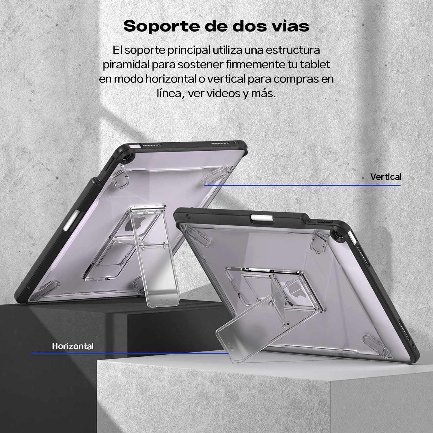 CASE IPAD AIR 13 M3 M2 RINGKE SKETCH STAND INCLUYE PARANTE TRANSPARENTE - 4