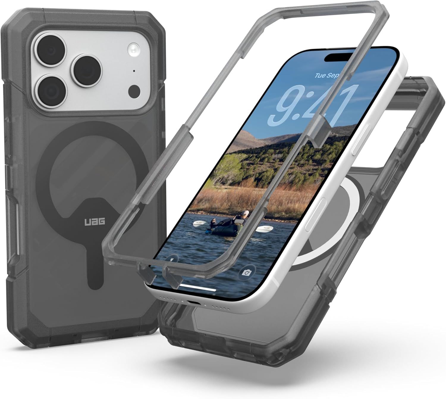CASE IPHONE 17 PRO MAX UAG TROOPER MAGSAFE PROTECCIÓN MILITAR GRIS - 1