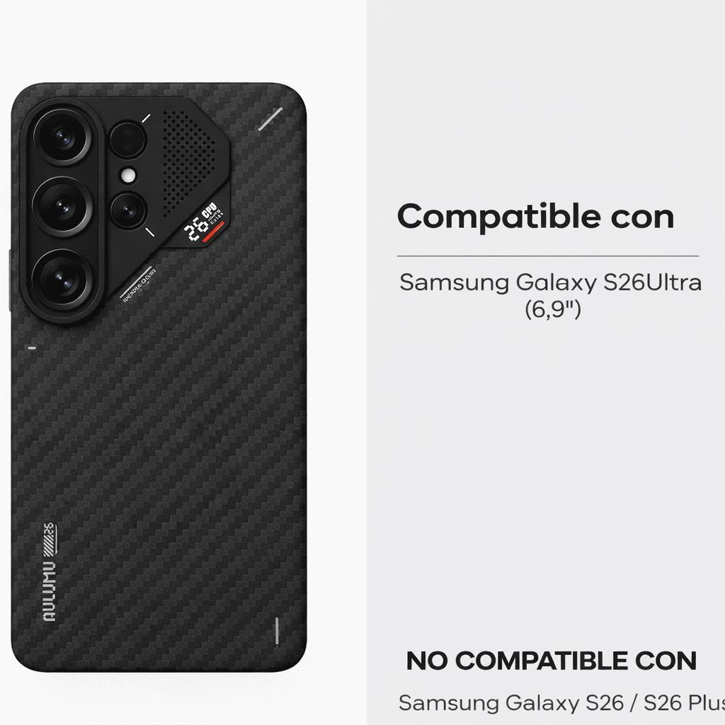CASE GALAXY S26 ULTRA FUTURISTA FIBRA ARAMIDA DELGADO MAGSAFE NEGRO - 2