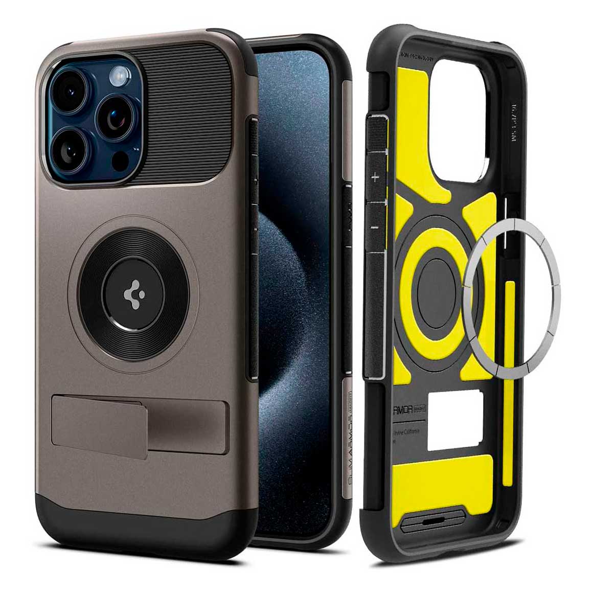 CASE SPIGEN SLIM ARMOR IPHONE 15 PRO (MAGSAFE) - GUNMENTAL - 1