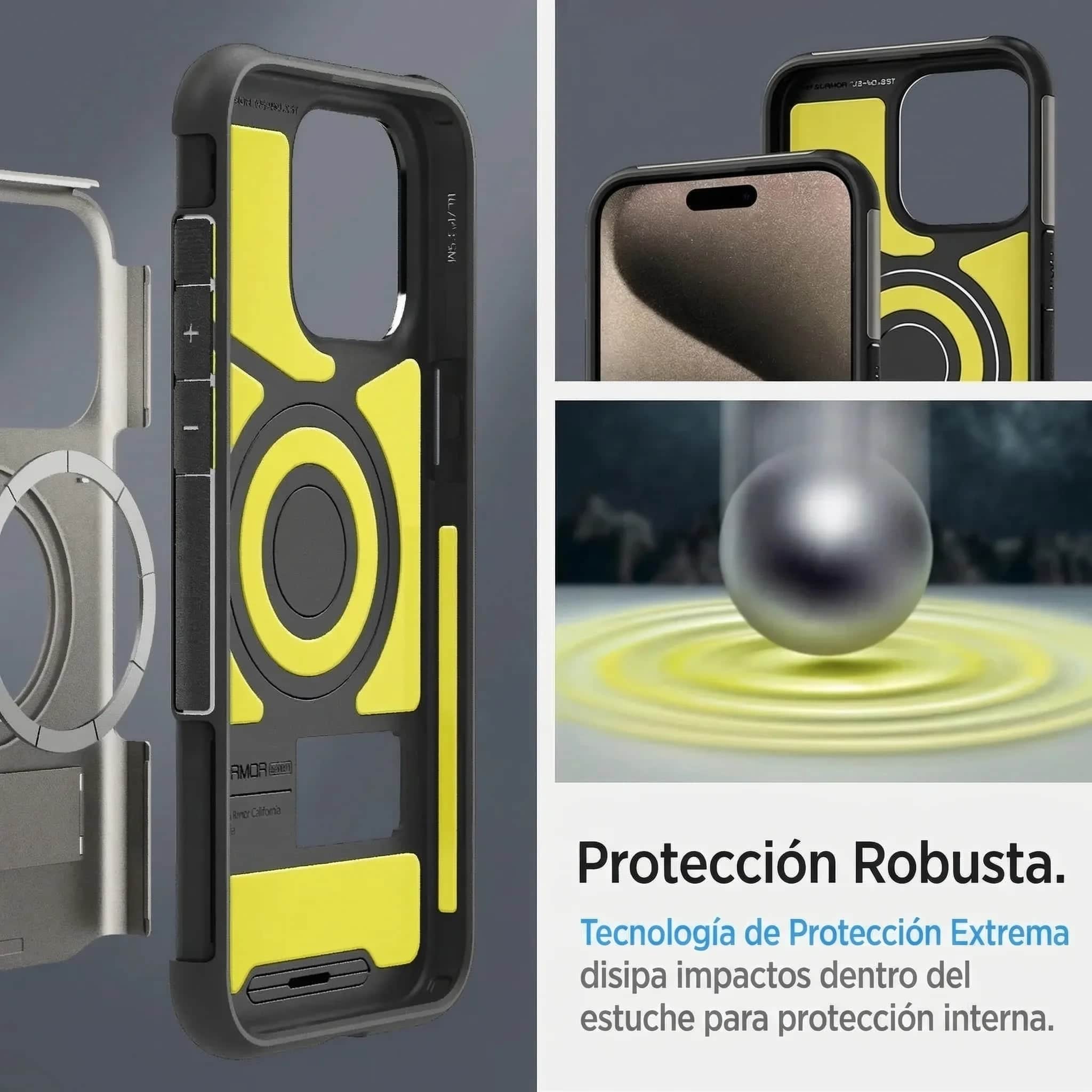 CASE SPIGEN SLIM ARMOR IPHONE 15 PRO (MAGSAFE) - GUNMENTAL - 3