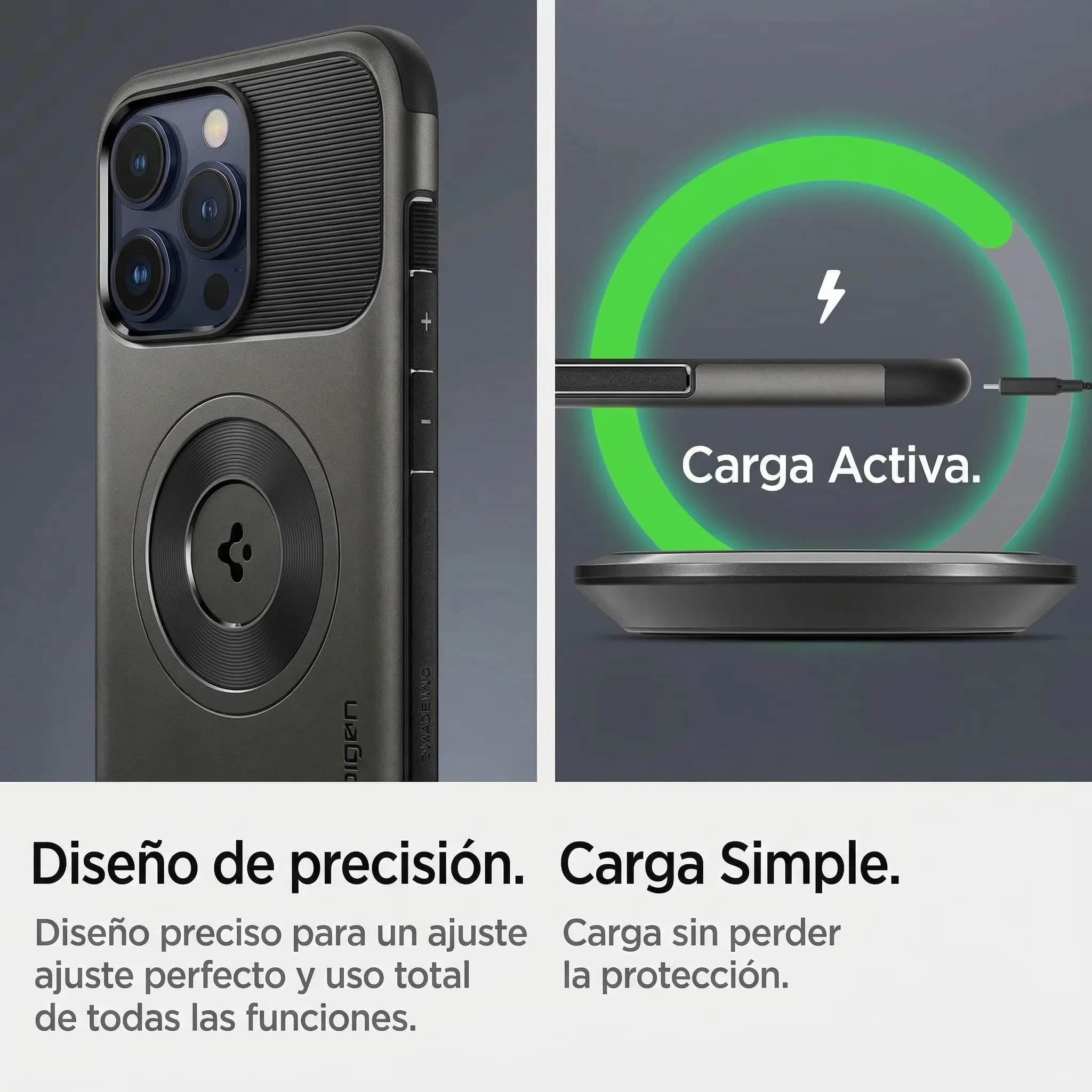 CASE SPIGEN SLIM ARMOR IPHONE 15 PRO (MAGSAFE) - GUNMENTAL - 6