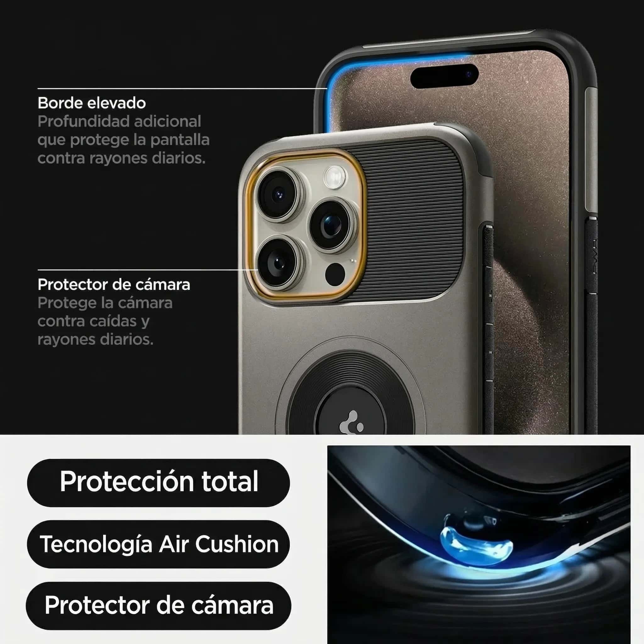 CASE SPIGEN SLIM ARMOR IPHONE 15 PRO (MAGSAFE) - GUNMENTAL - 8