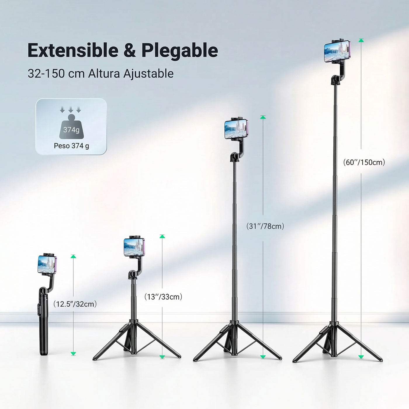 SELFIE STICK TRÍPODE BLUETOOTH UGREEN 15062 - 7