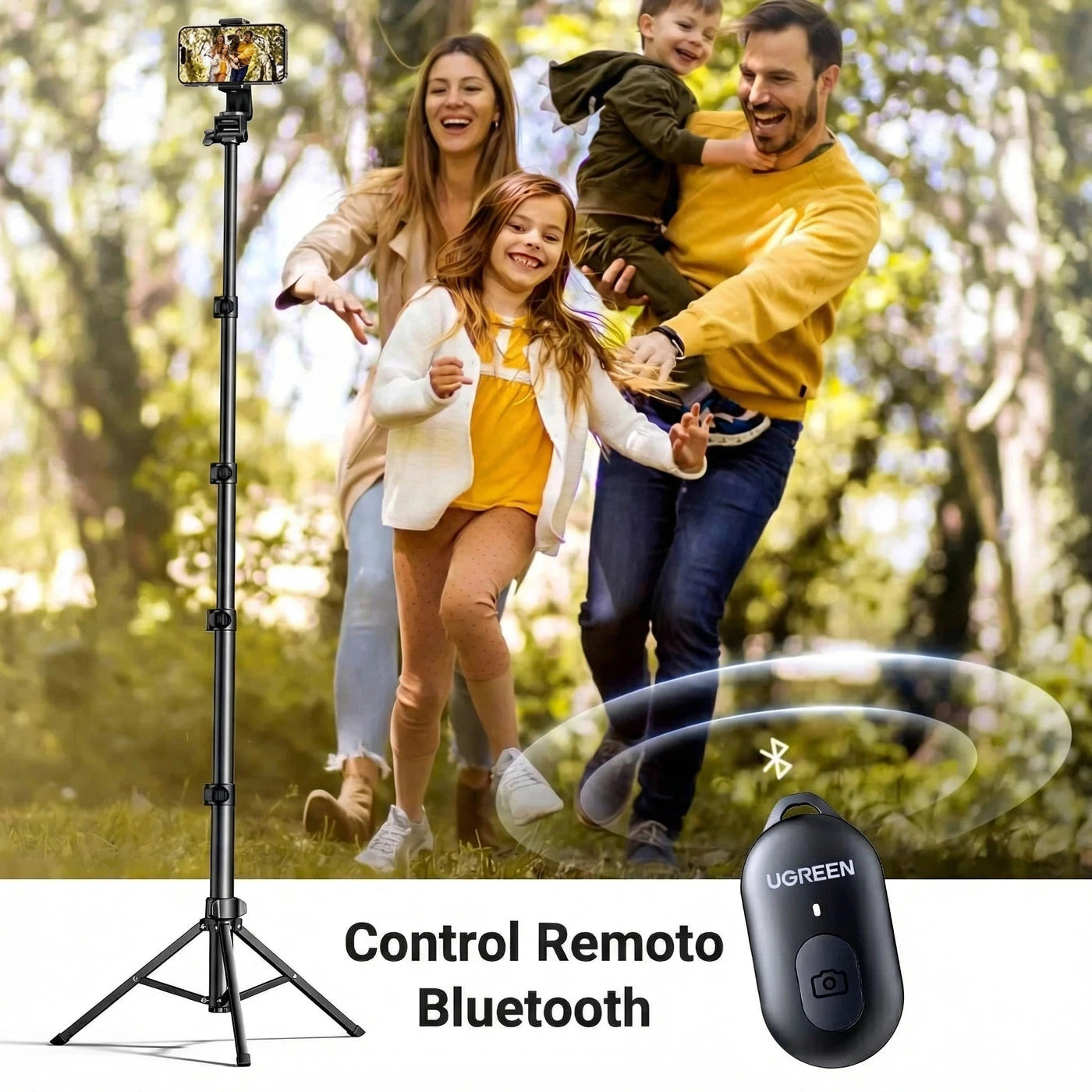 TRÍPODE 2 EN 1 BLUETOOTH PARA CELULAR Y GOPRO UGREEN 15609 - 2