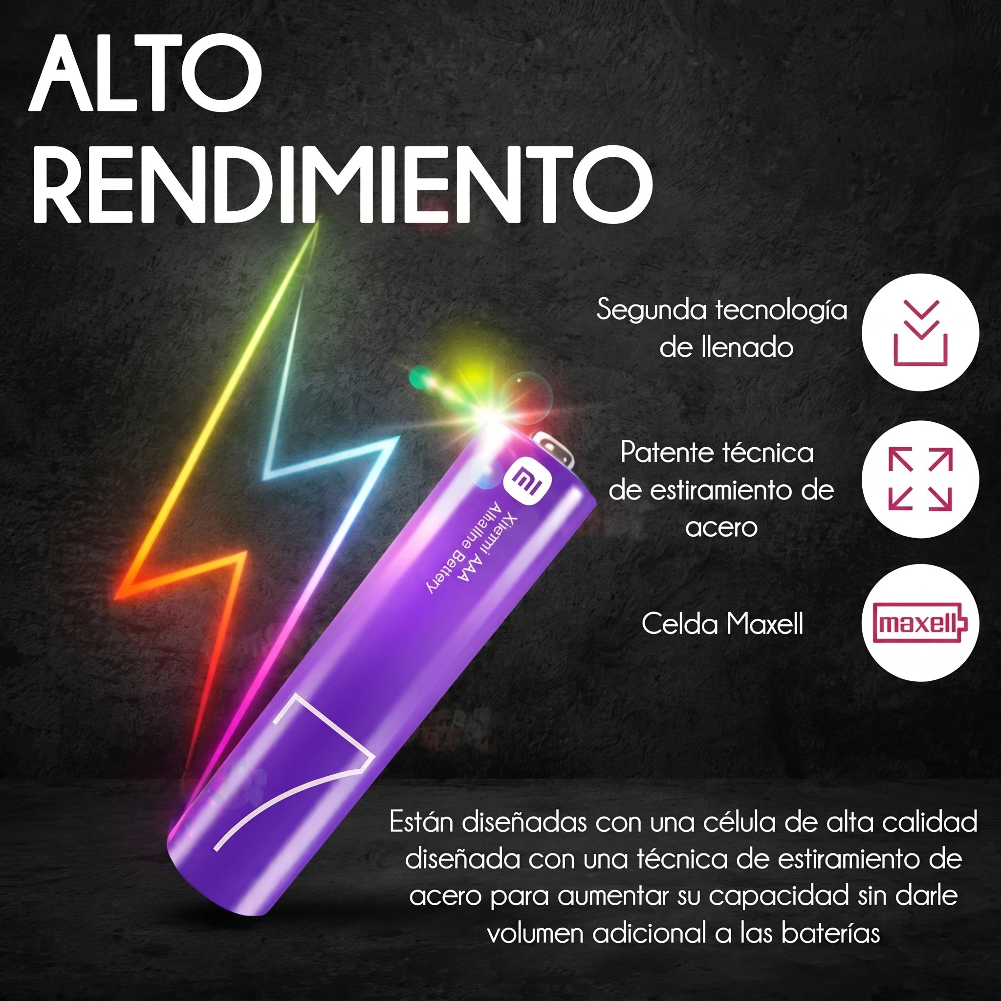 PILAS AAA ALCALINAS XIAOMI RAINBOW PACK 10 BHR3594GL - 3
