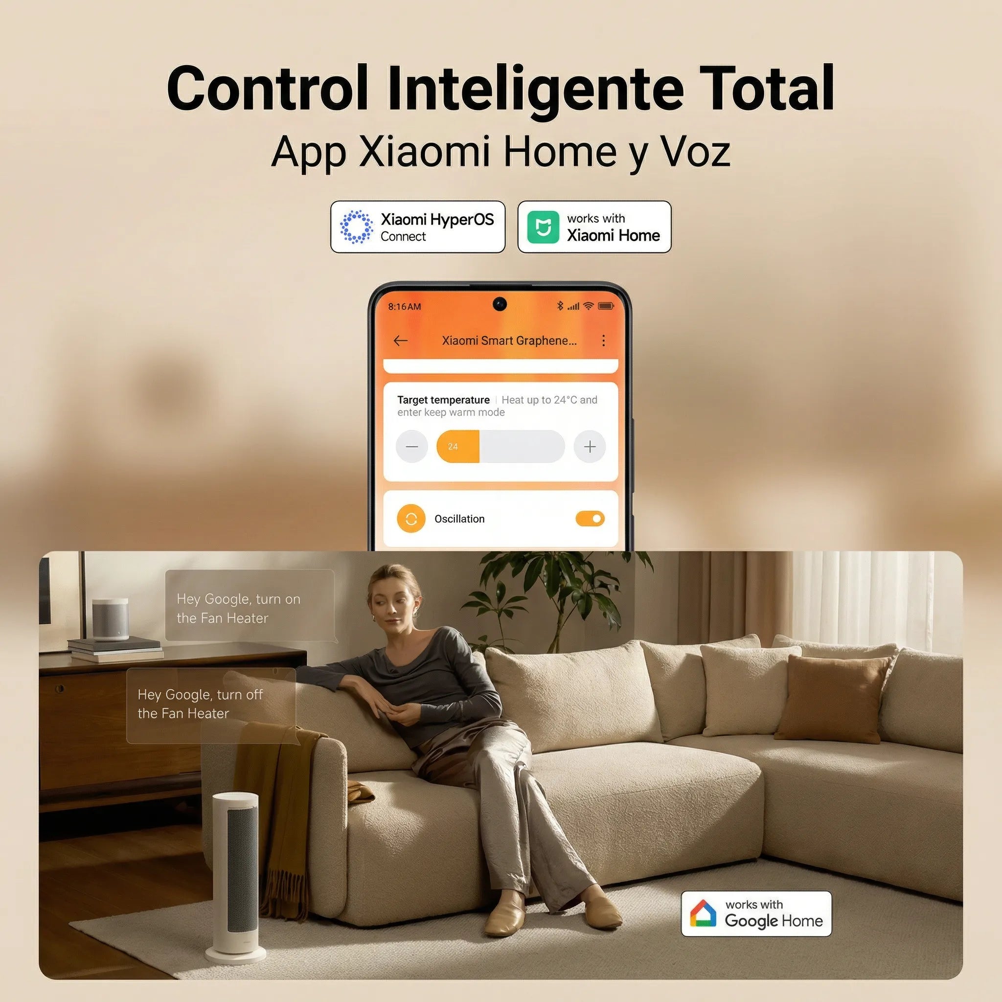 CALEFACTOR INTELIGENTE XIAOMI GRAPHENE HEATER 2000W BHR084SEU - 10