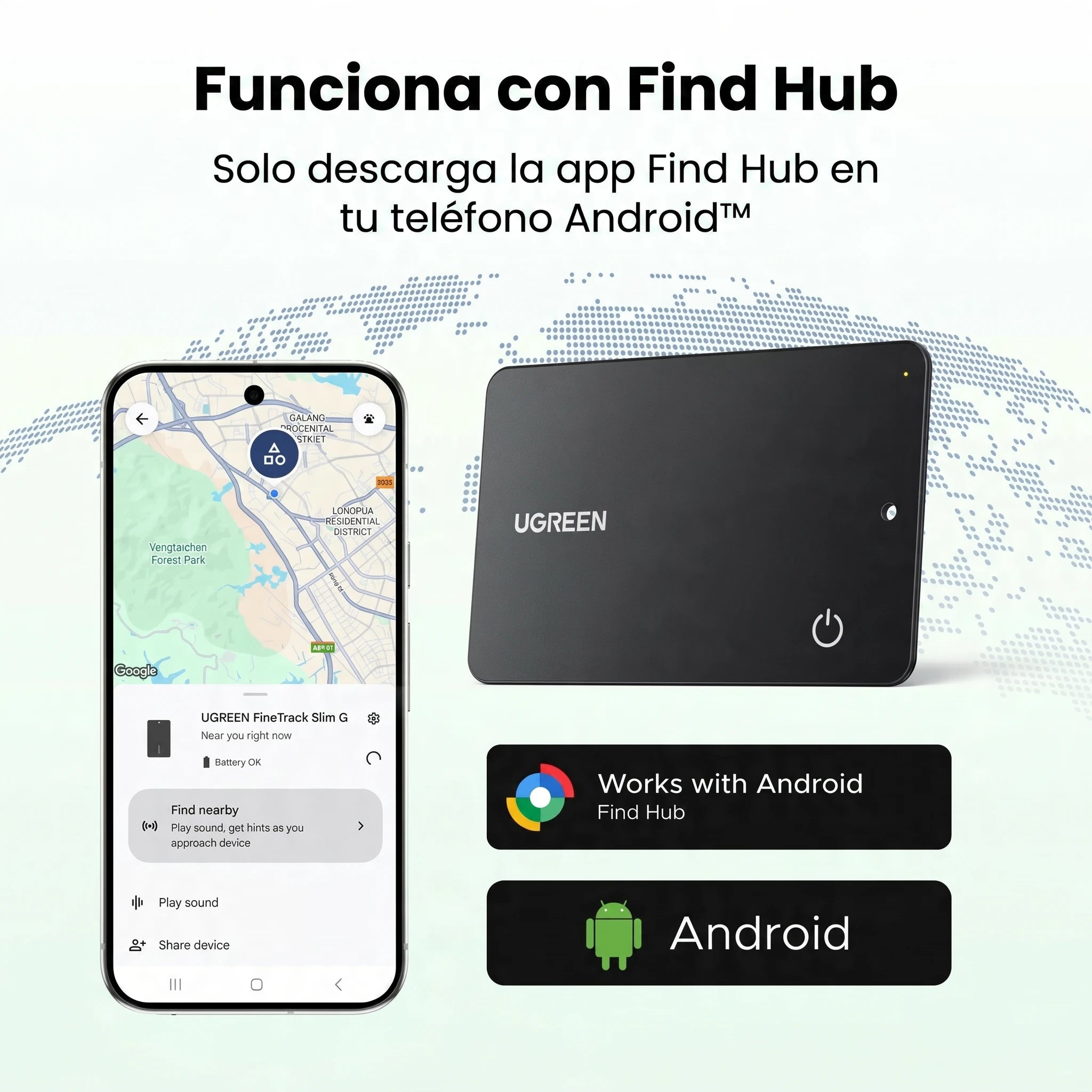 LOCALIZADOR UGREEN FINETRACK SLIM G GOOGLE FIND HUB 75497 - 2