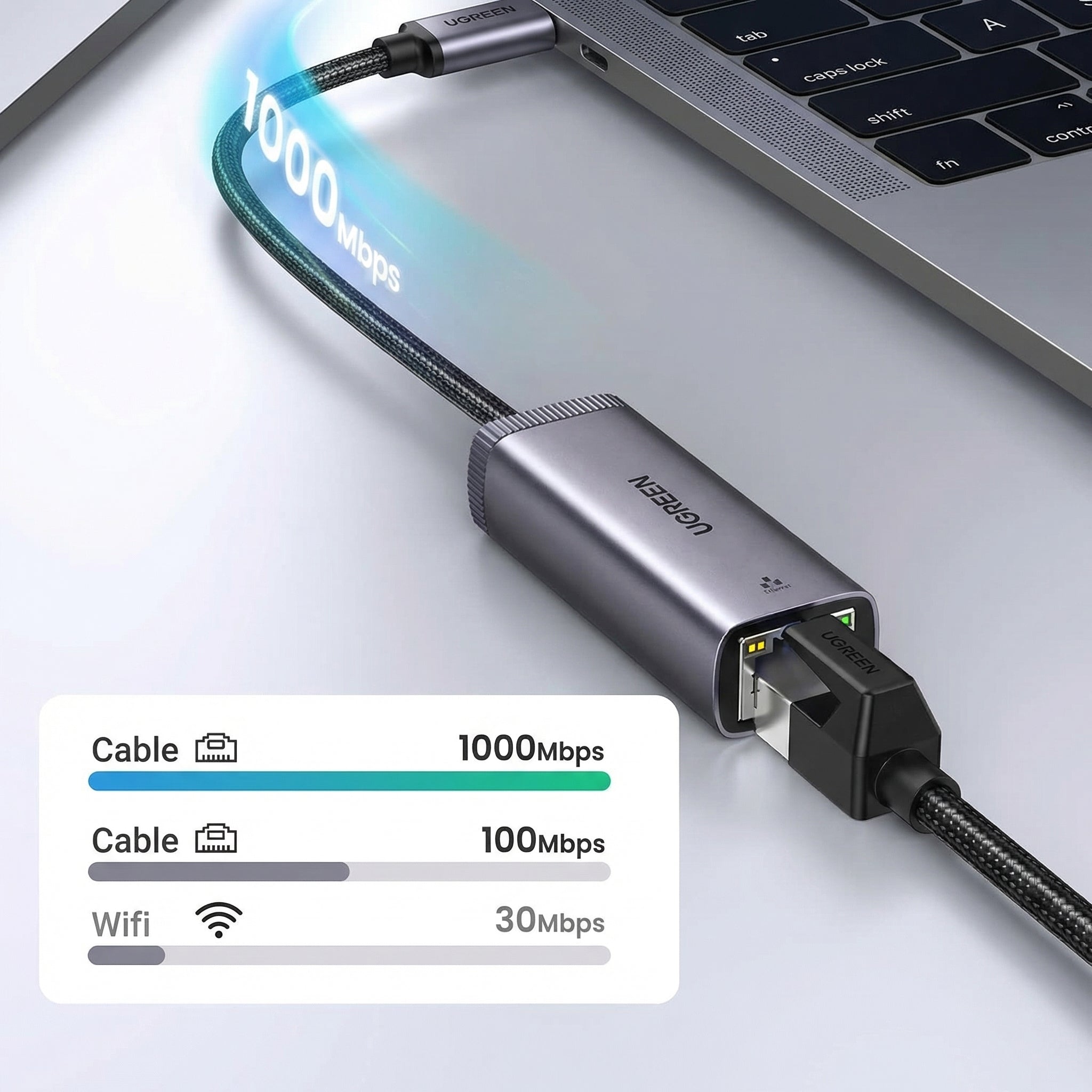 ADAPTADOR DE RED UGREEN USB-C A GIGABIT ETHERNET RJ45 50737 - 6