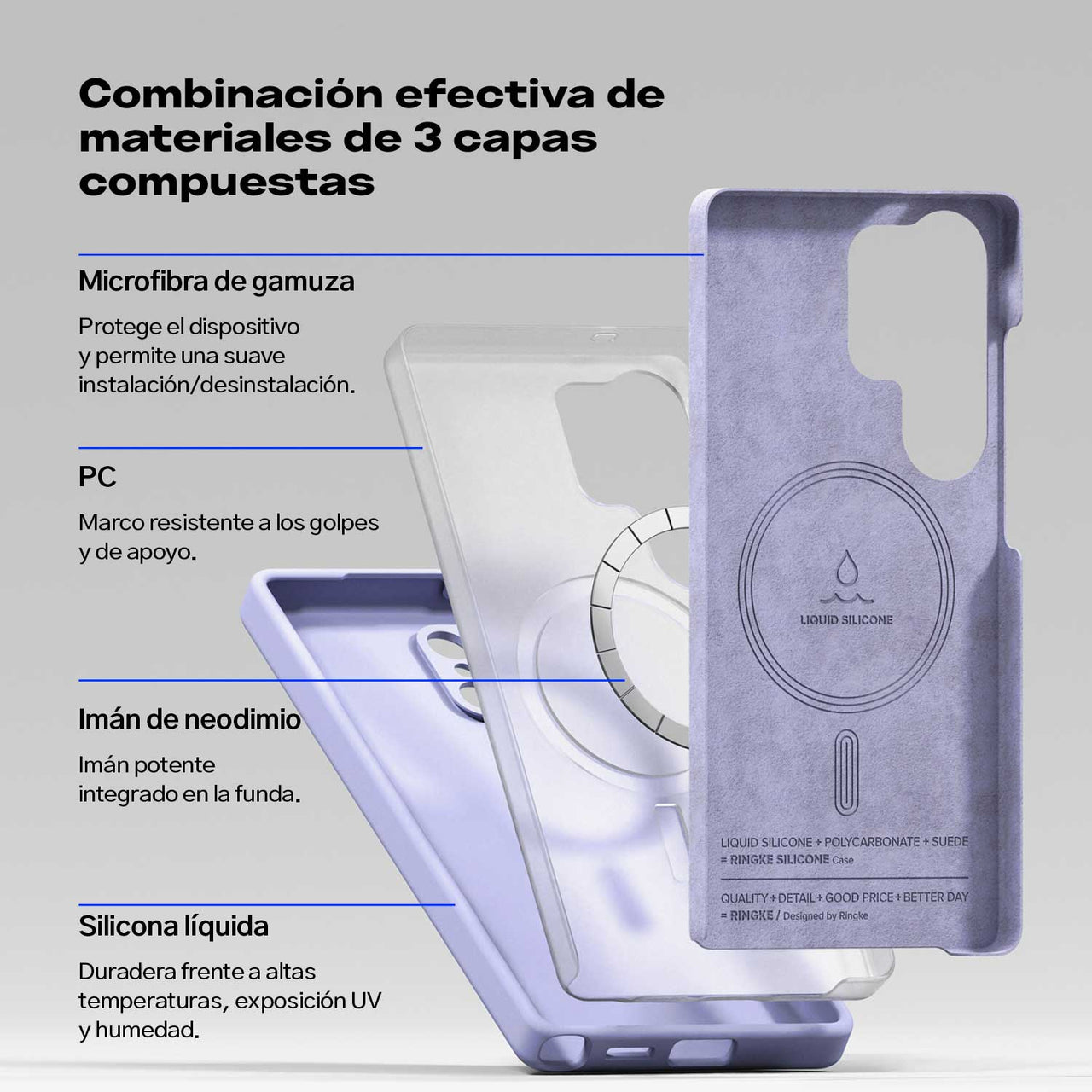 CASE RINGKE SILICONA GALAXY S25 ULTRA MAGSAFE LILA - 2