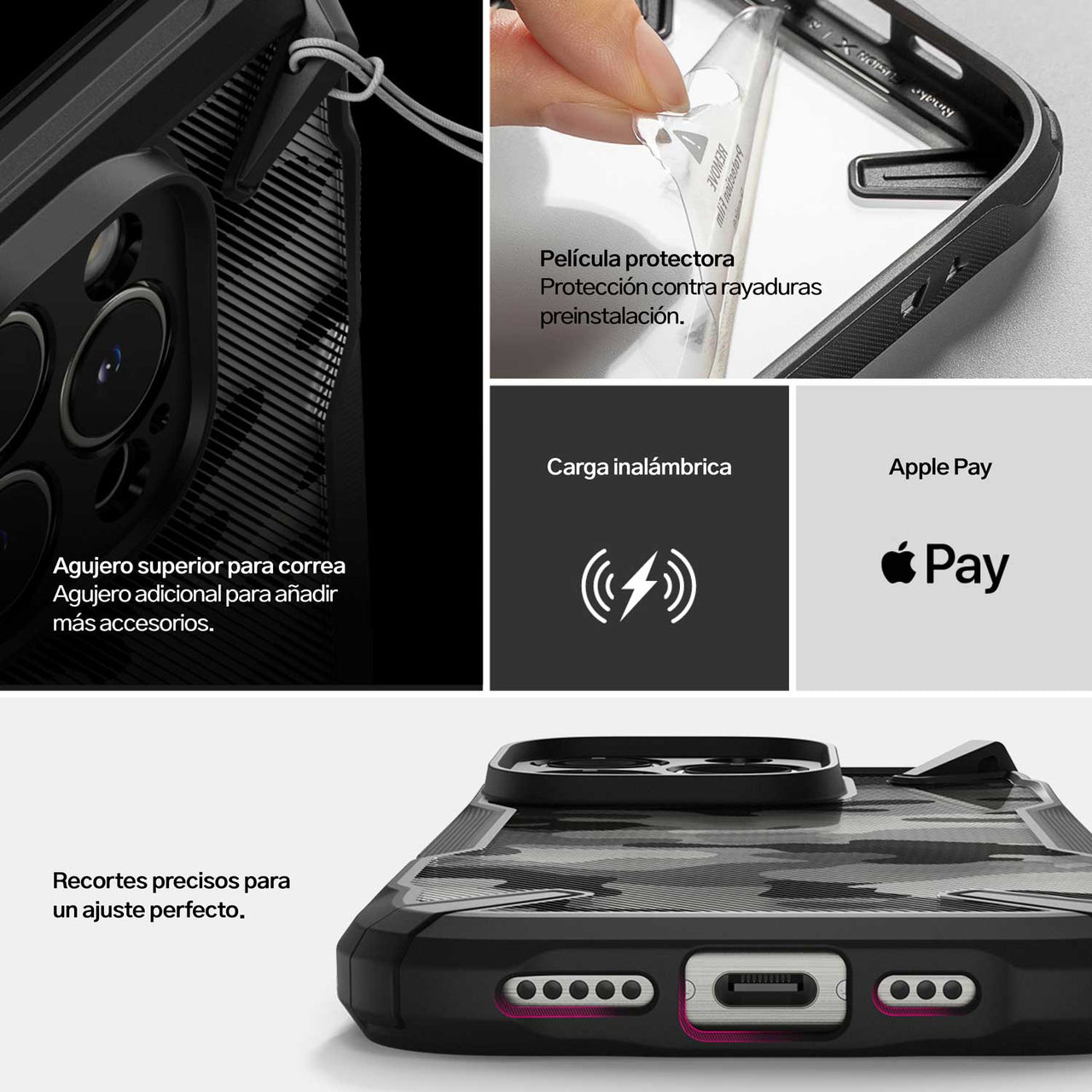 CASE RINGKE FUSION X DESIGN IPHONE 16 PRO MAX NEGRO - 8