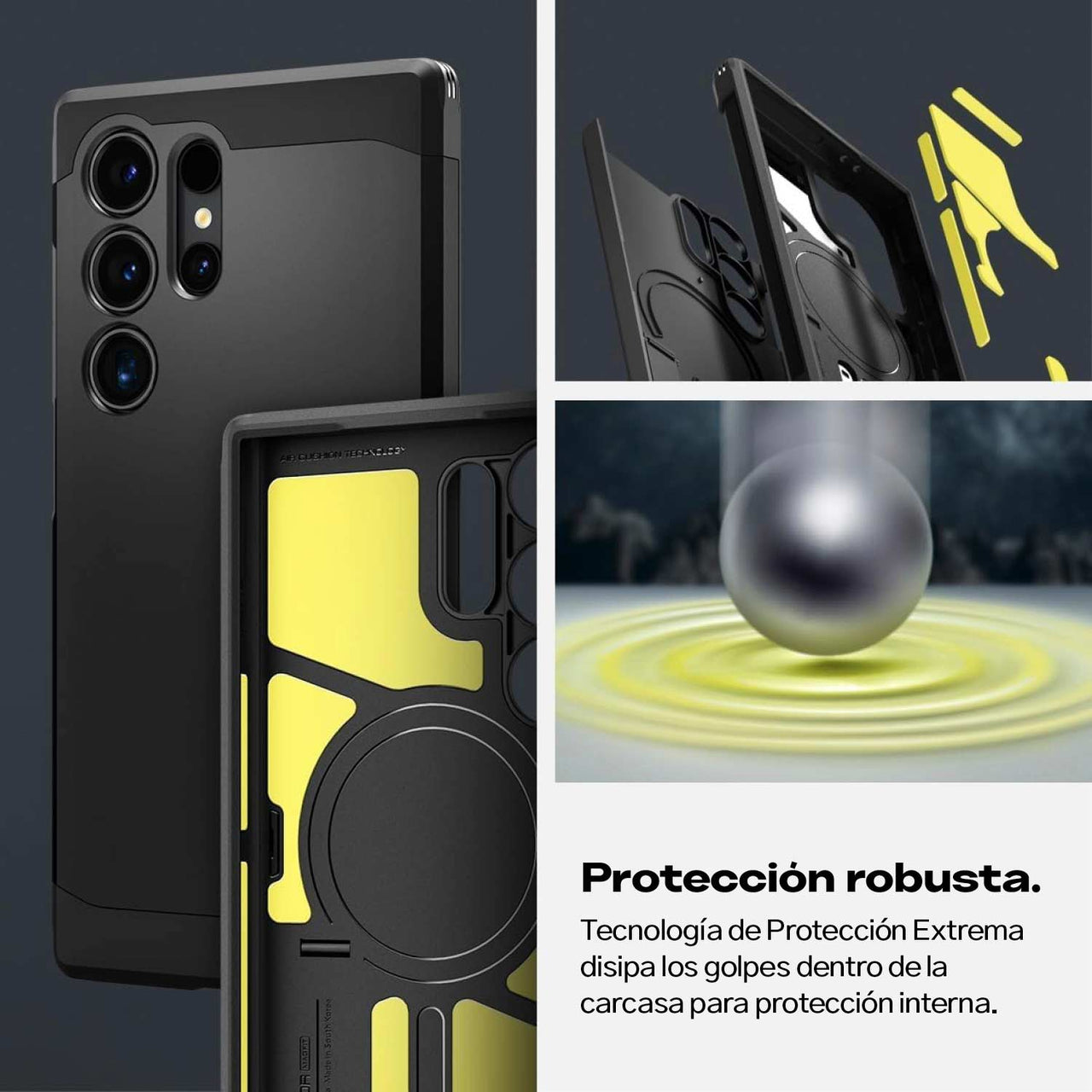 CASE GALAXY S24 ULTRA SPIGEN TOUGH ARMOR MAGSAFE NEGRO - 4