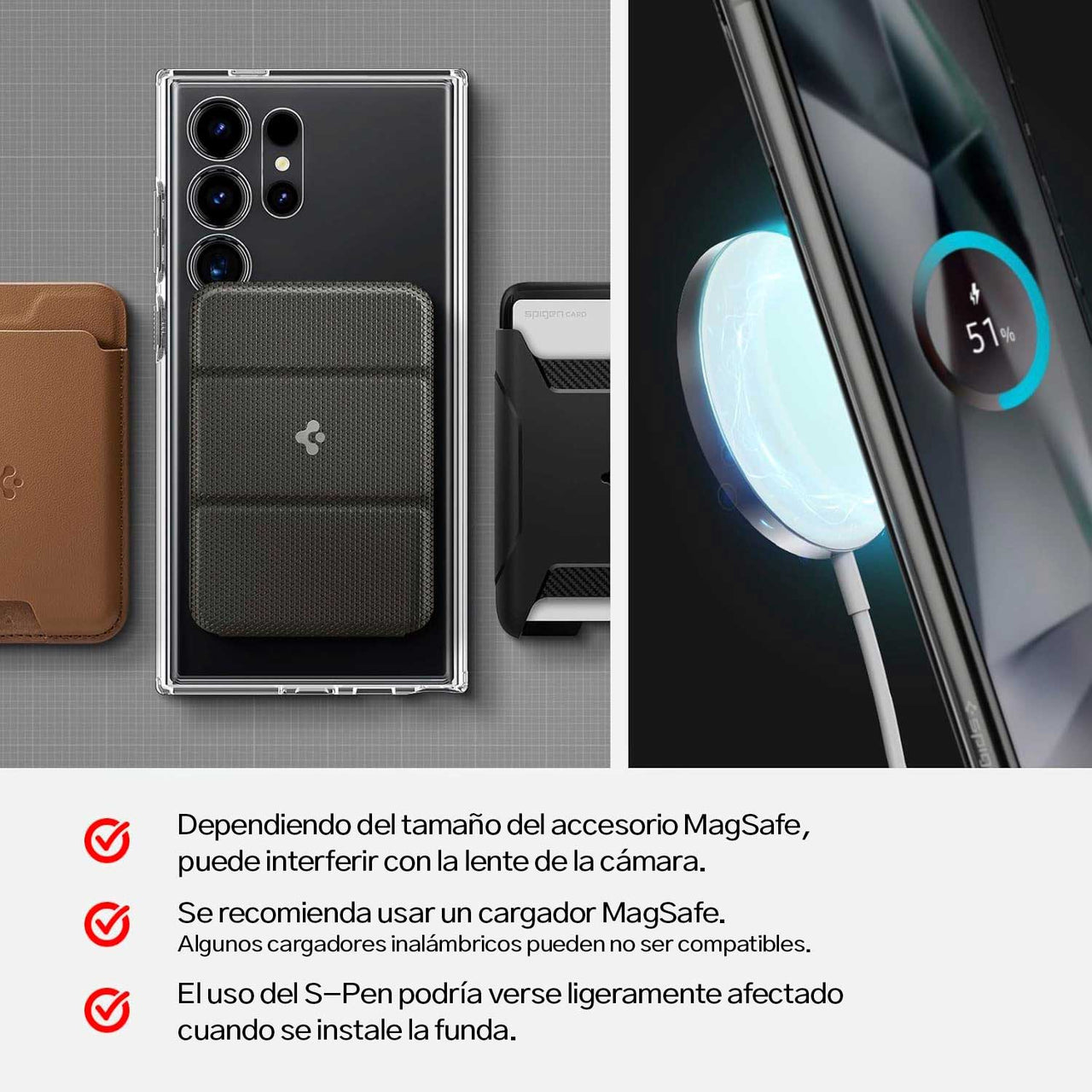 CASE GALAXY S24 ULTRA SPIGEN TOUGH ARMOR MAGSAFE NEGRO - 6