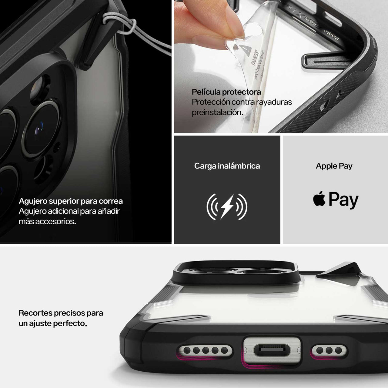 CASE RINGKE FUSION X IPHONE 16 PRO MAX NEGRO - 8