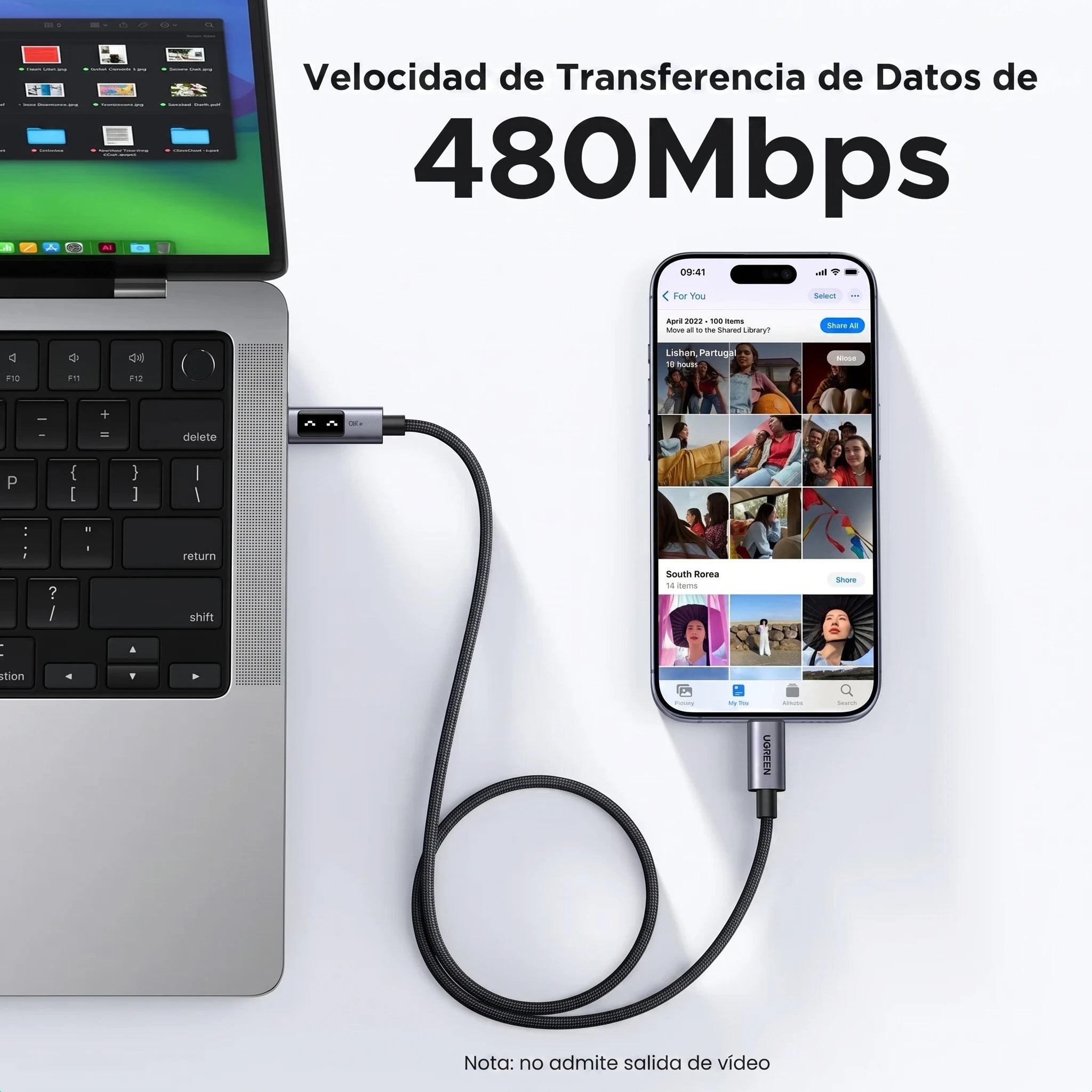 UGREEN L509 CABLE USB C A USB C 3M 100W 5A - 2
