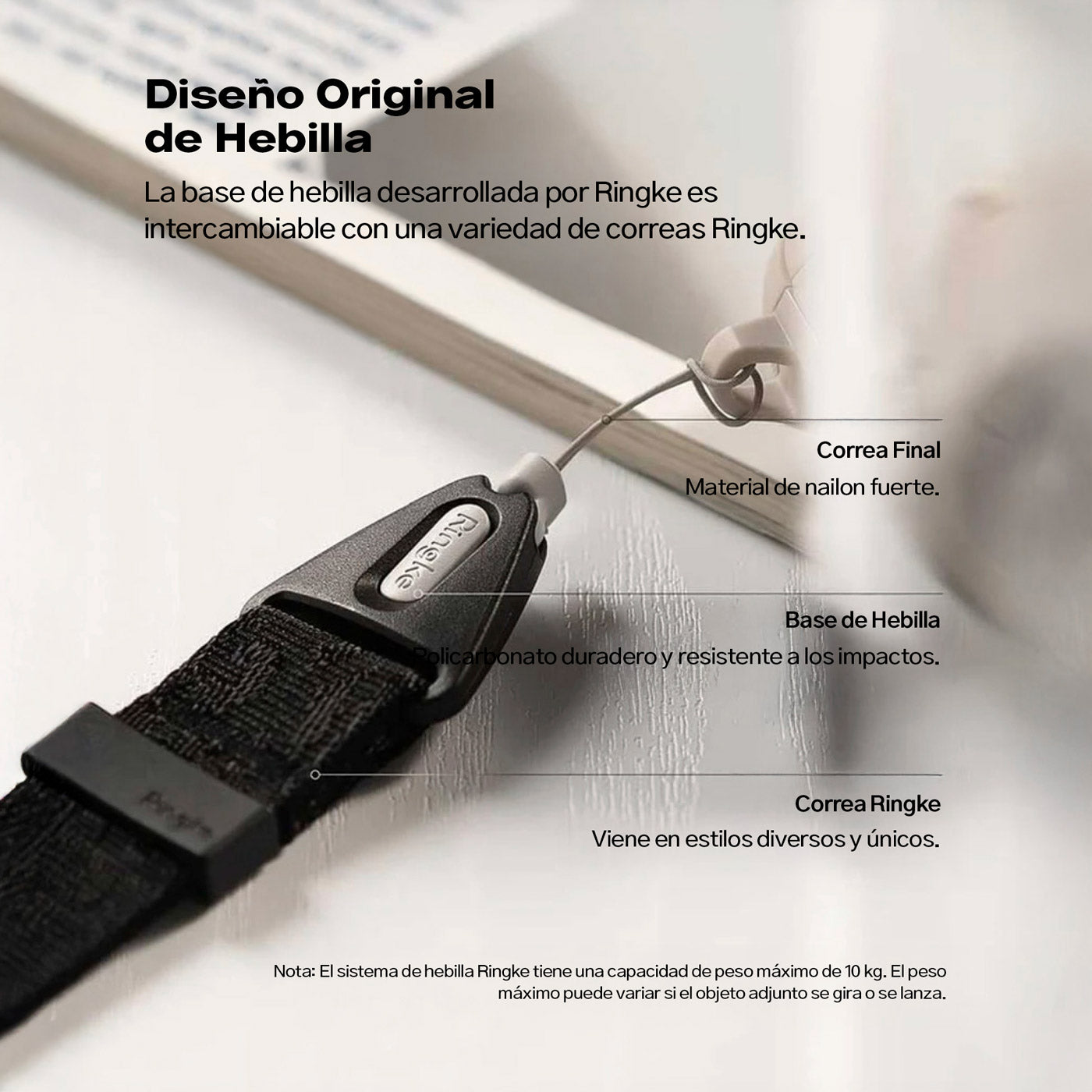 CORREA DE MANO RINGKE HAND STRAP LETTERING NEGRO - 3