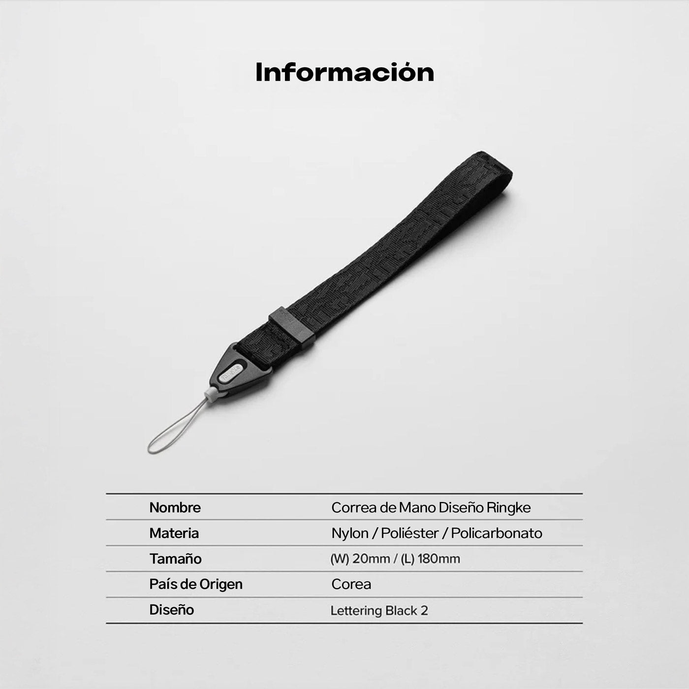 CORREA DE MANO RINGKE HAND STRAP LETTERING NEGRO - 7