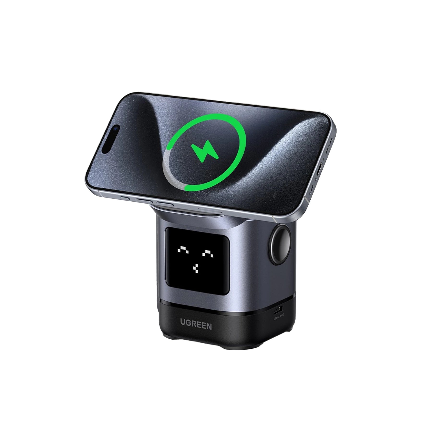 ESTACIÓN DE CARGA UGREEN UNO 2 EN 1 QI2 15W MAGSAFE - 1