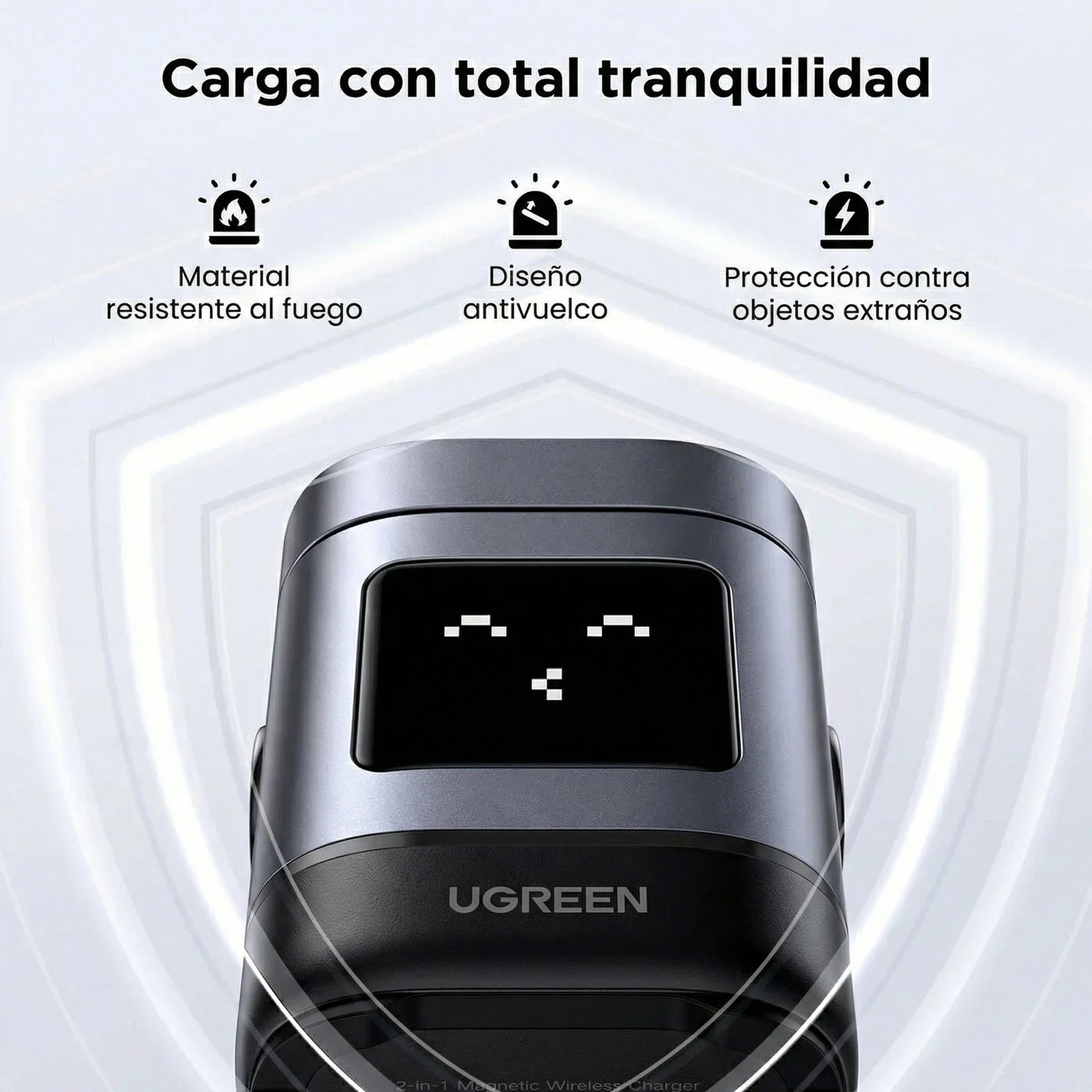 ESTACIÓN DE CARGA UGREEN UNO 2 EN 1 QI2 15W MAGSAFE - 6