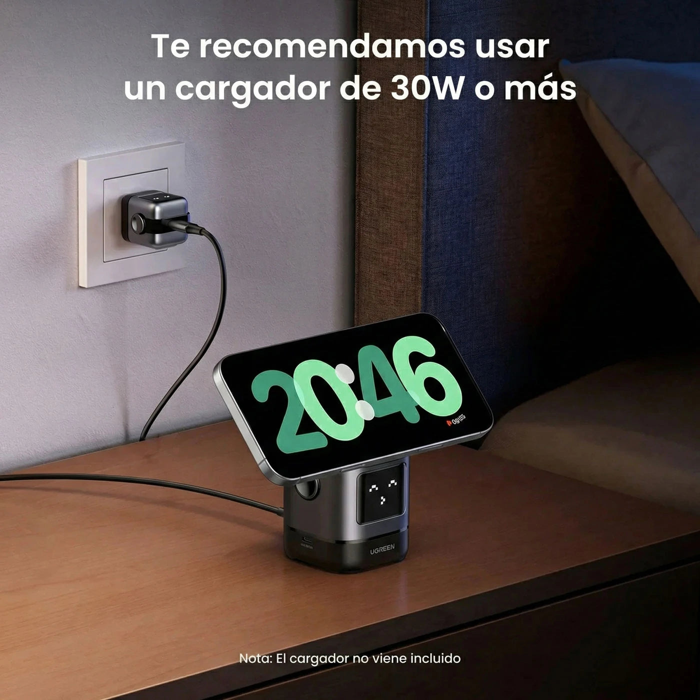 ESTACIÓN DE CARGA UGREEN UNO 2 EN 1 QI2 15W MAGSAFE - 8