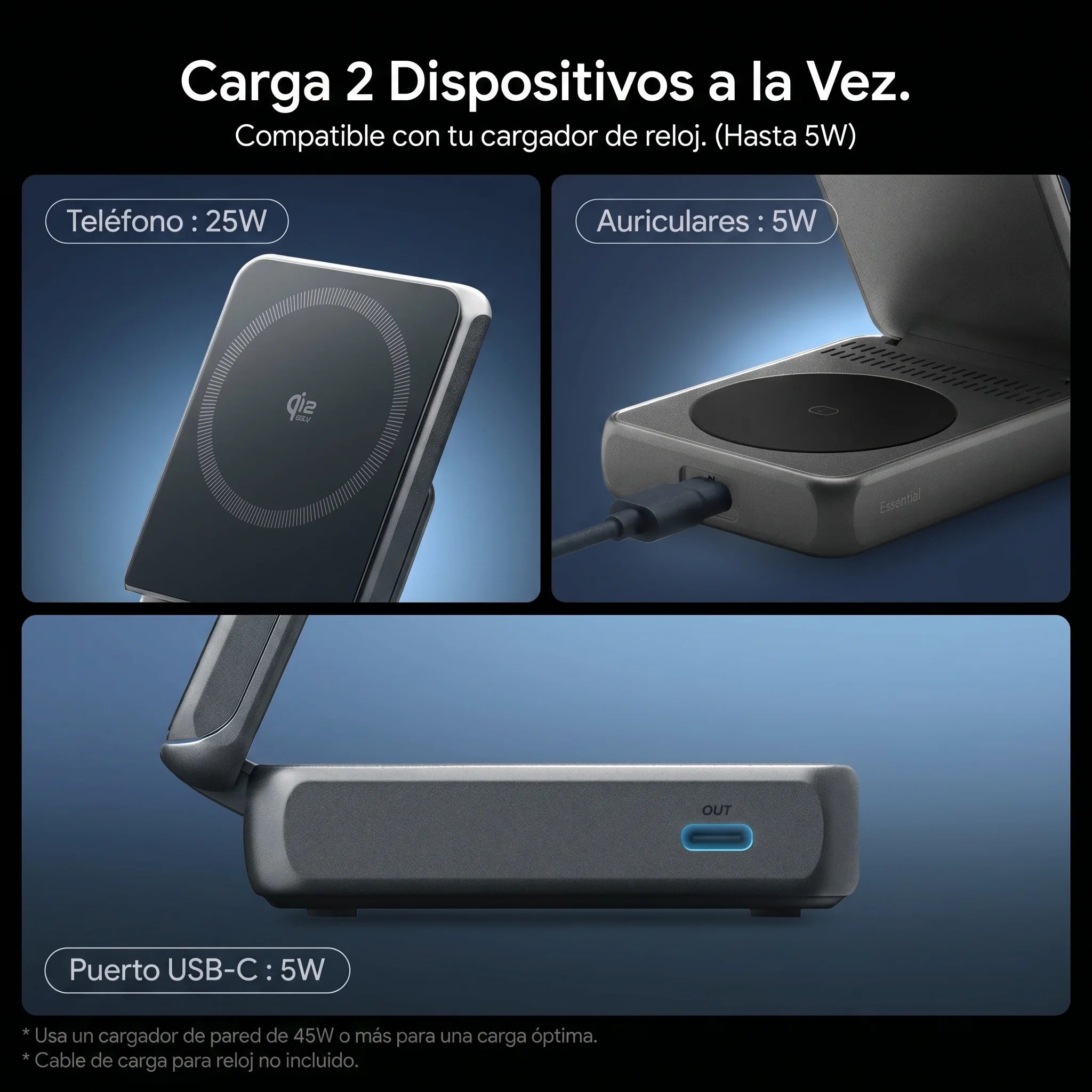 SPIGEN CARGADOR INALÁMBRICO MAGNÉTICO 2 EN 1 QI2.2 25W - 3