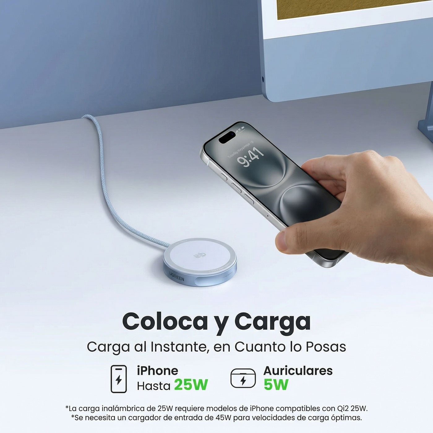 MAGFLOW USB C 25W MAGNETIC WIRELESS CHARGER UGREEN - 3