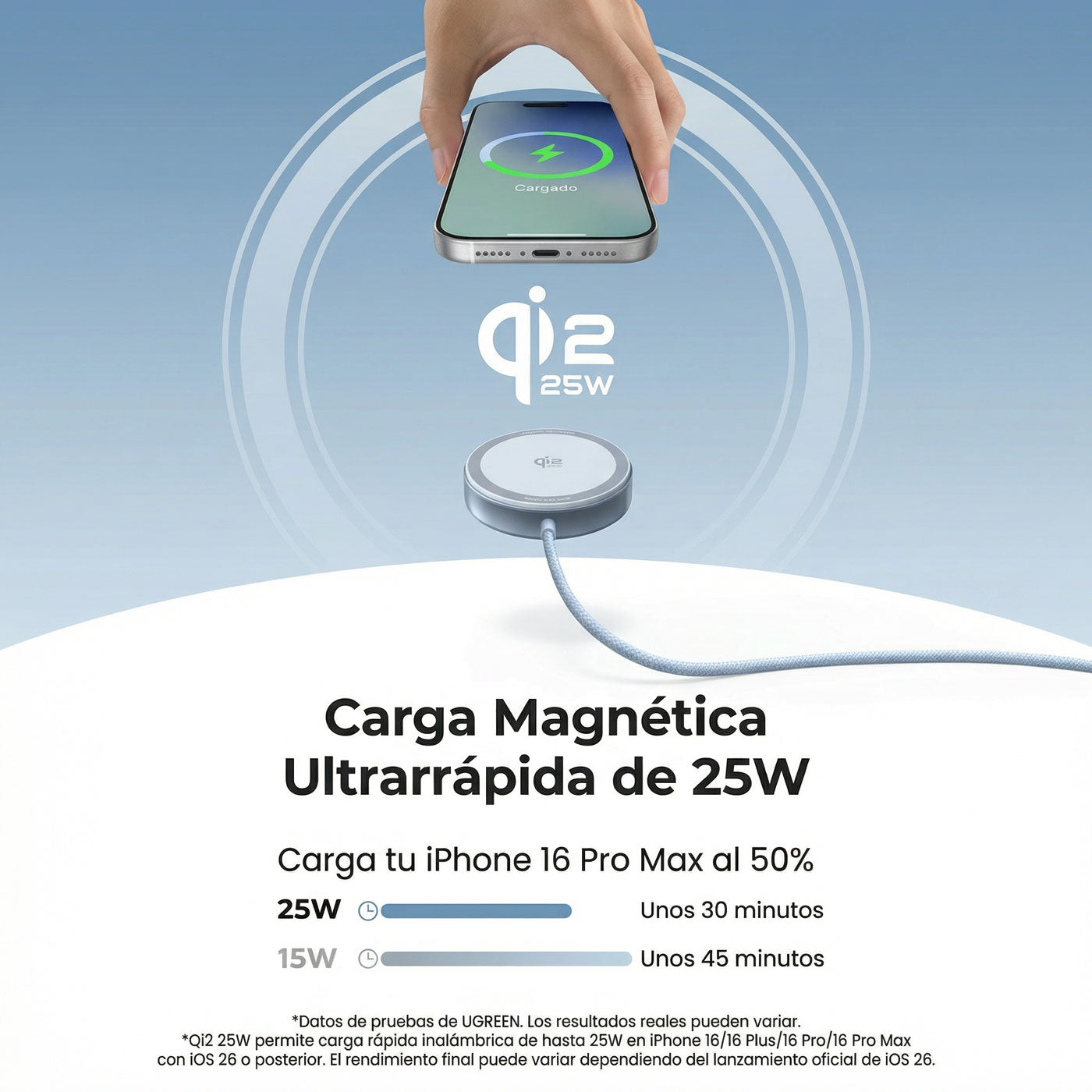 MAGFLOW USB C 25W MAGNETIC WIRELESS CHARGER UGREEN - 7