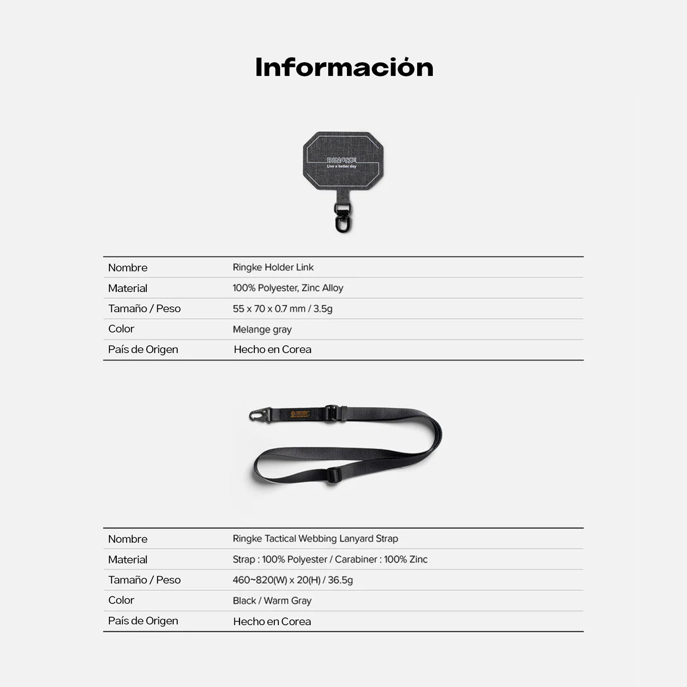 CORREA RINGKE HOLDER LINK TACTICAL WEBBING LANYARD NEGRO - 5