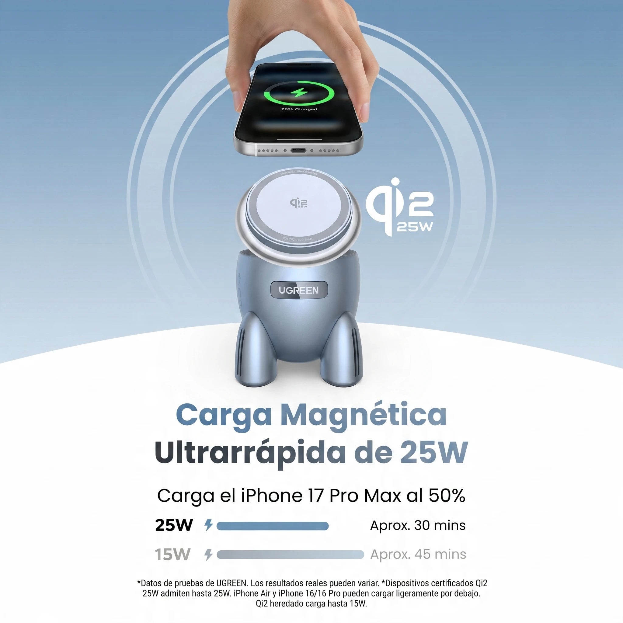 UGREEN UNO ROCKET SHAPE WIRELESS CHARGER 25W - 2