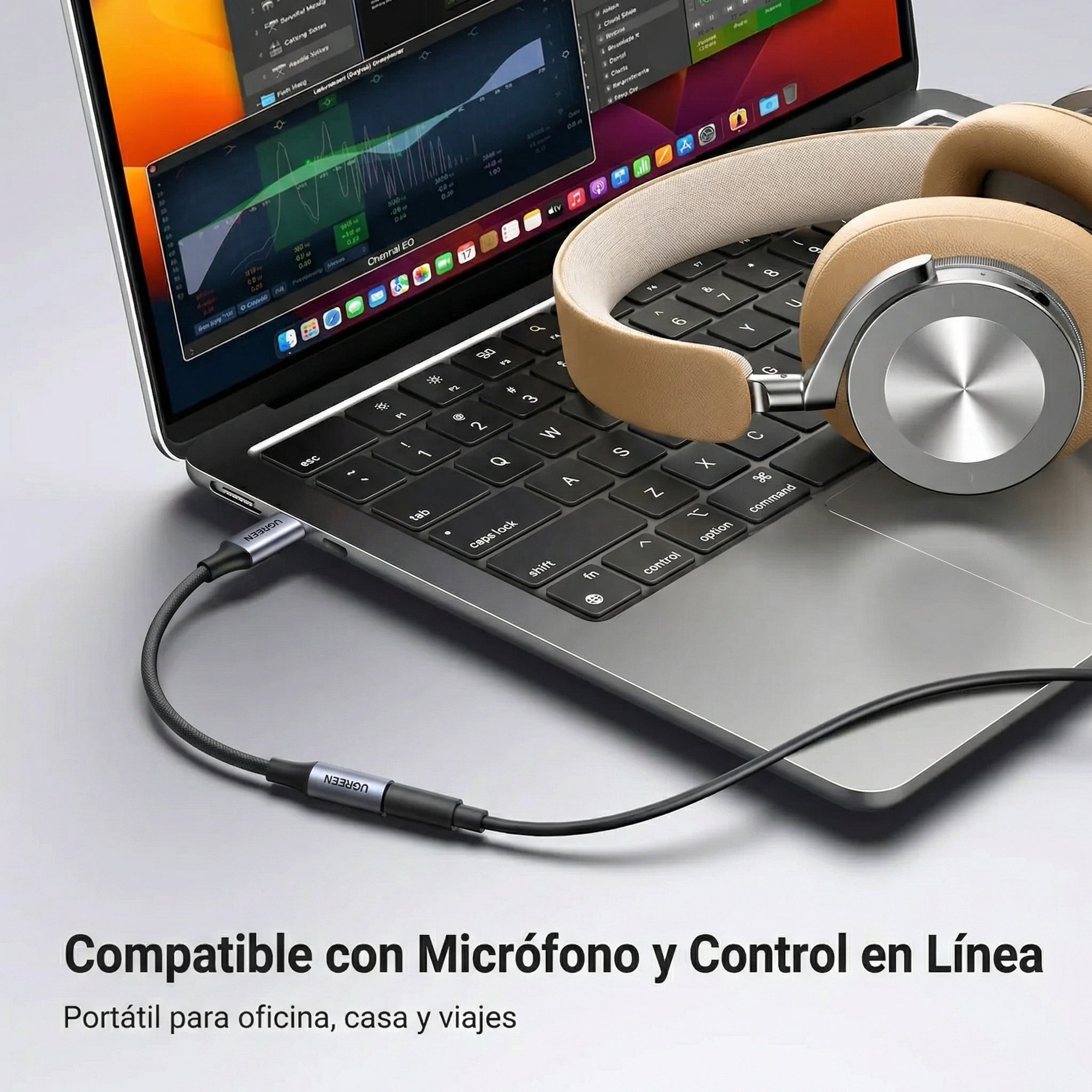 ADAPTADOR UGREEN USB C A 3.5 MM AUDIO + MIC 80154 - 5
