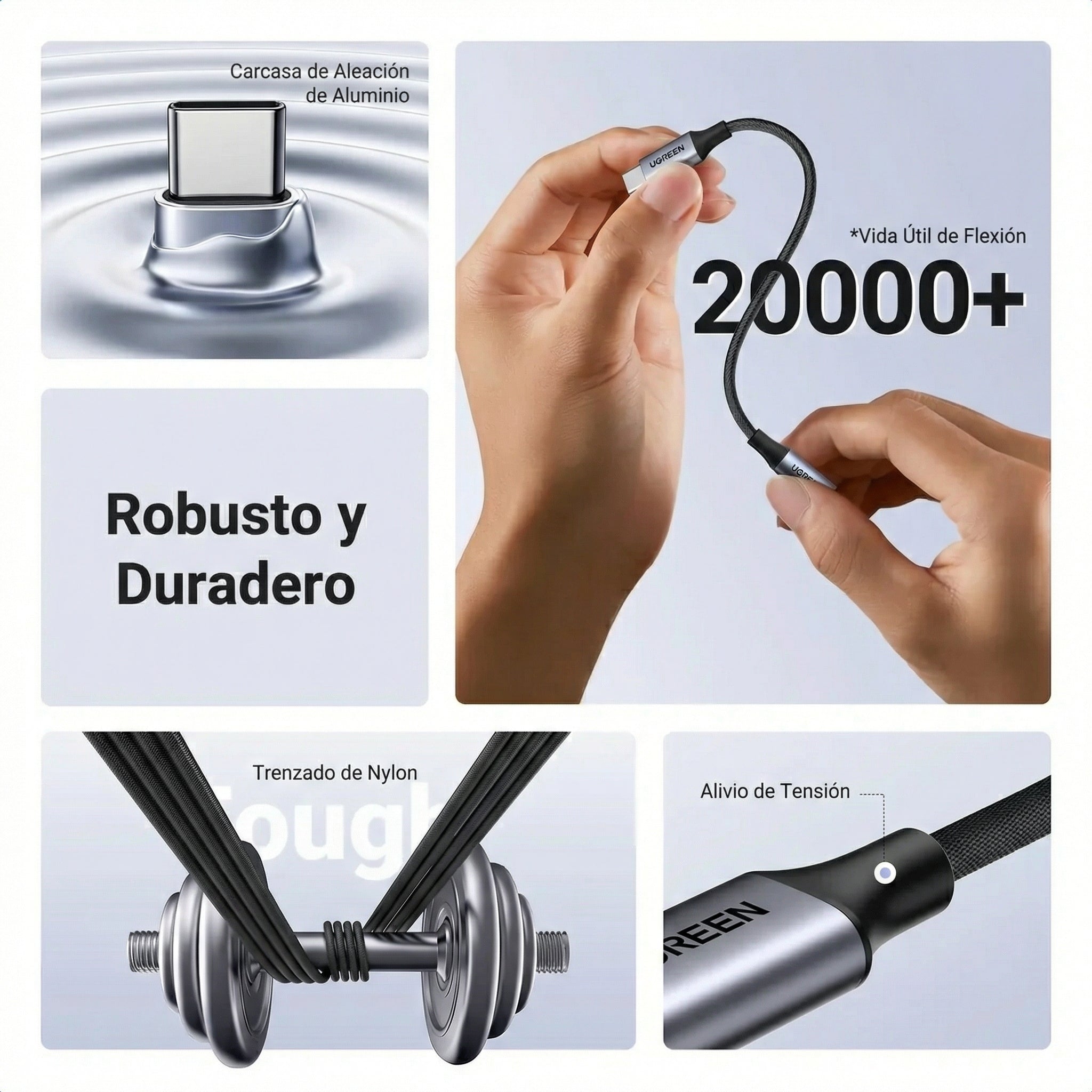 ADAPTADOR UGREEN USB C A 3.5 MM AUDIO + MIC 80154 - 6