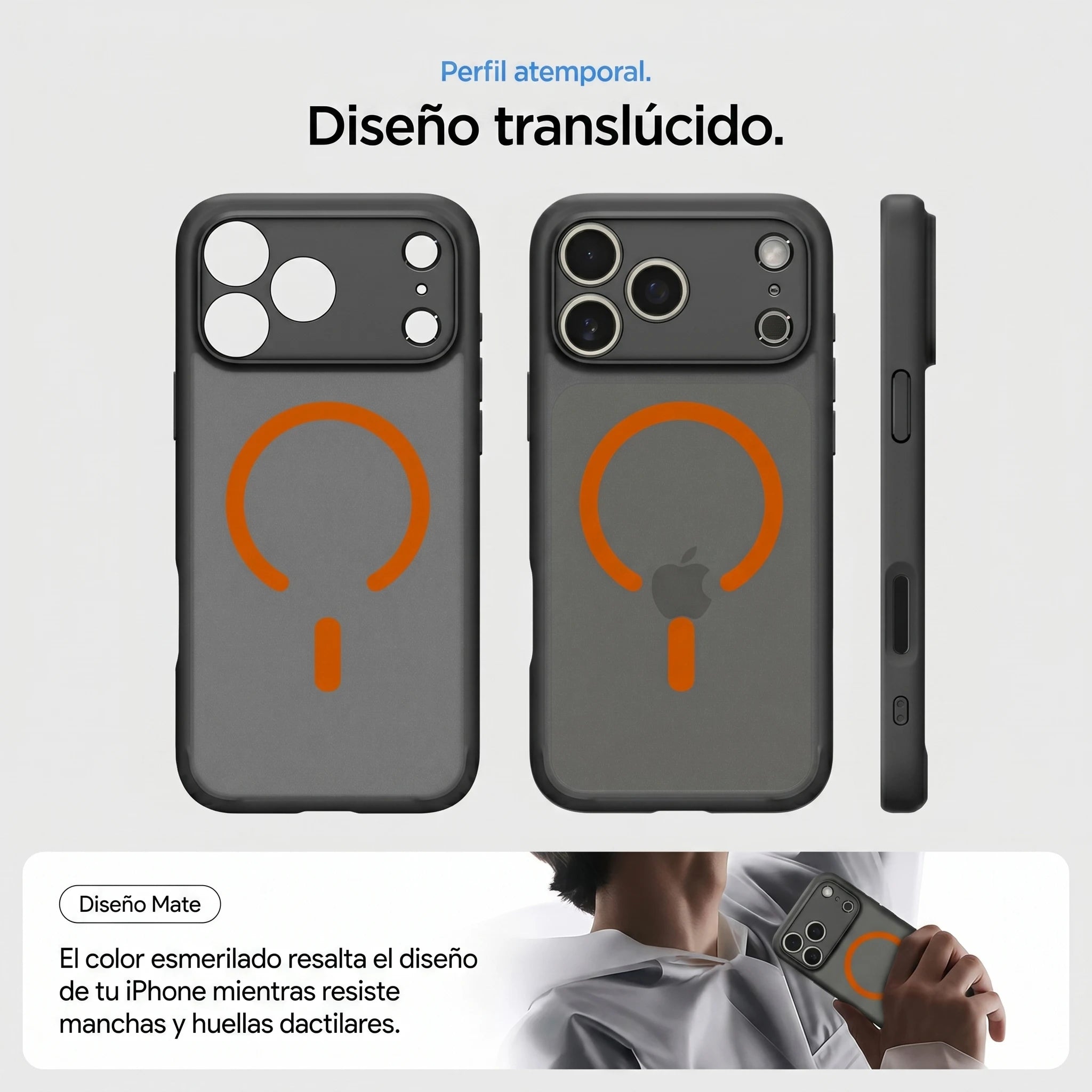 CASE SPIGEN ULTRA HYBRID IPHONE 18 PRO MAX (MAGSAFE) - FROST BLACK ORANGE - 6