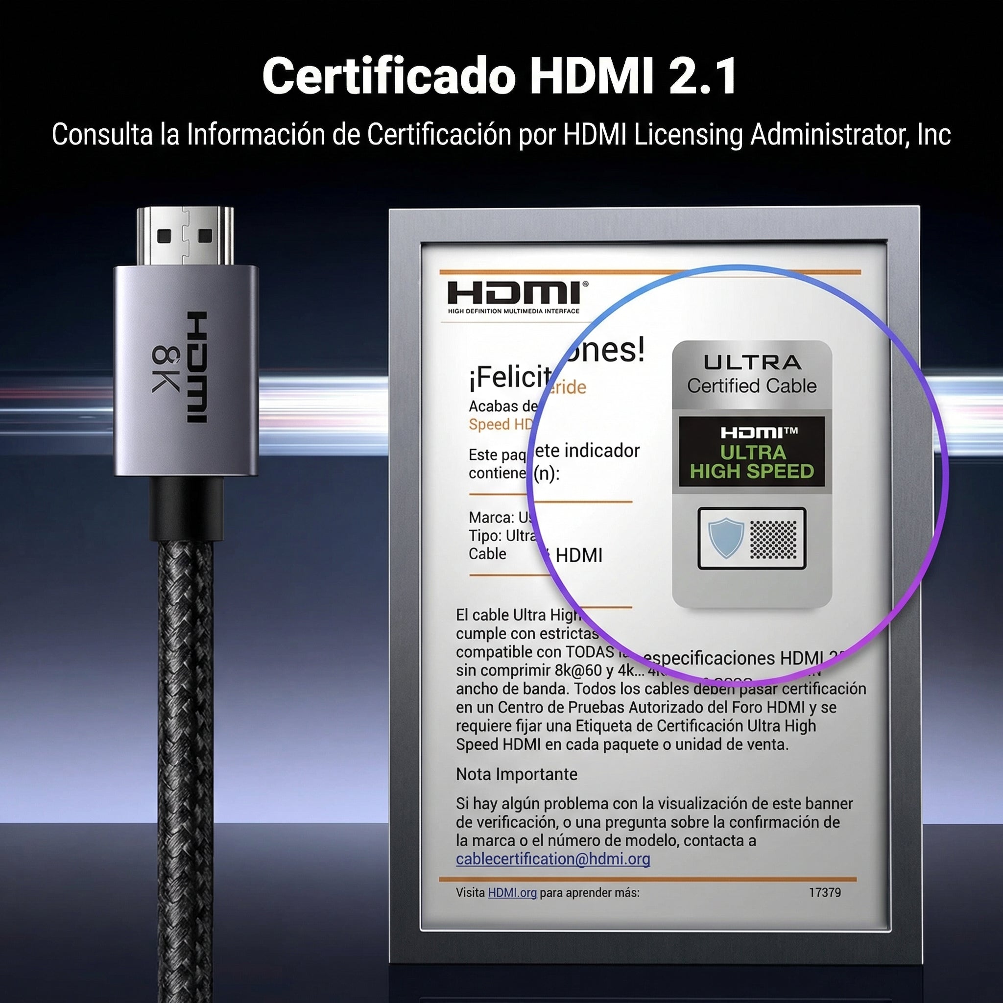 UGREEN CABLE HDMI 1M 8K PARA TV Y MONITOR ALTA RESOLUCIÓN - 2
