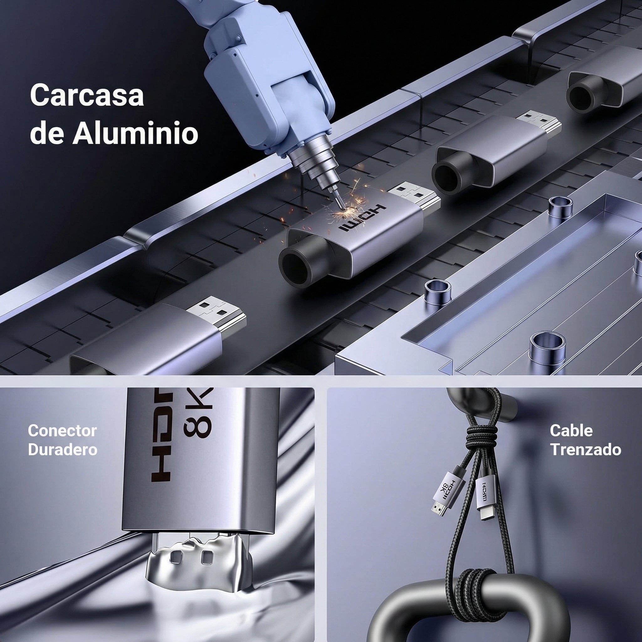 UGREEN CABLE HDMI 1M 8K PARA TV Y MONITOR ALTA RESOLUCIÓN - 6