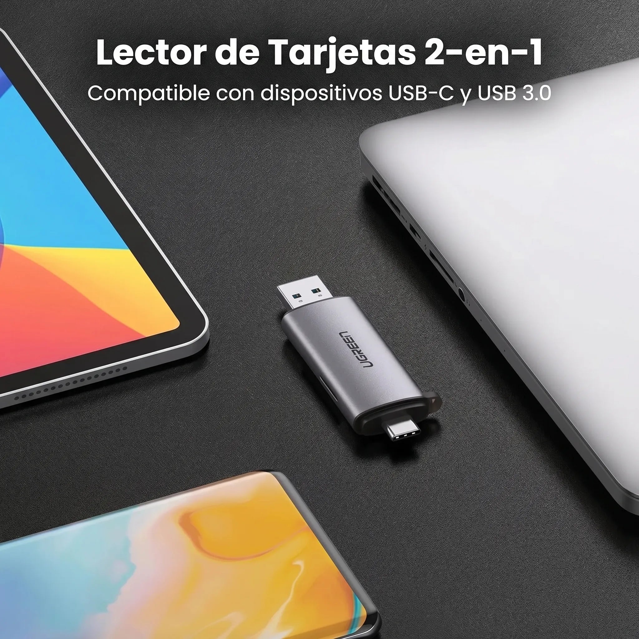 UGREEN LECTOR DE TARJETAS SD / MICROSD USB C Y USB A - 6