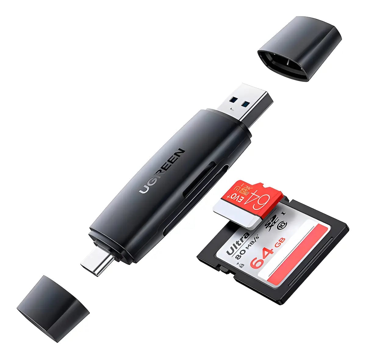 UGREEN LECTOR DE TARJETAS SD Y MICROSD USB C Y USB A 3.0 - 1