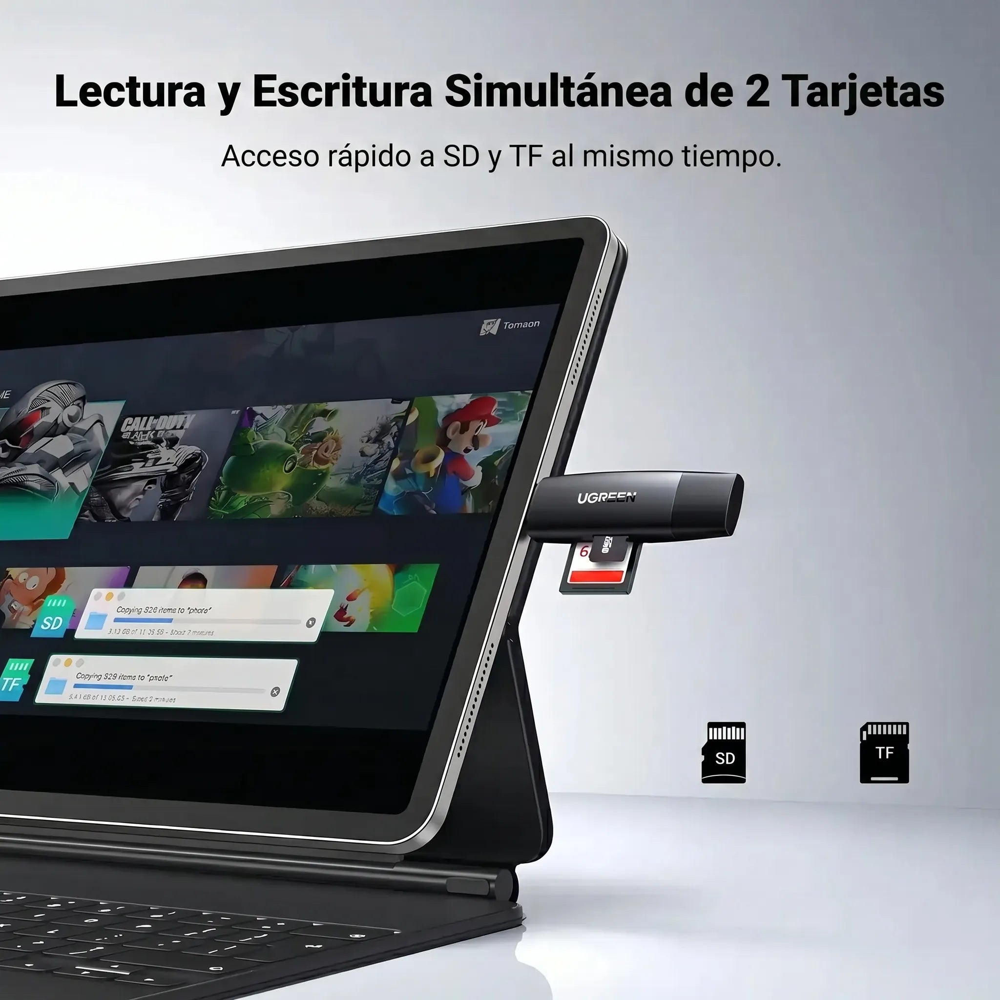 UGREEN LECTOR DE TARJETAS SD Y MICROSD USB C Y USB A 3.0 - 5