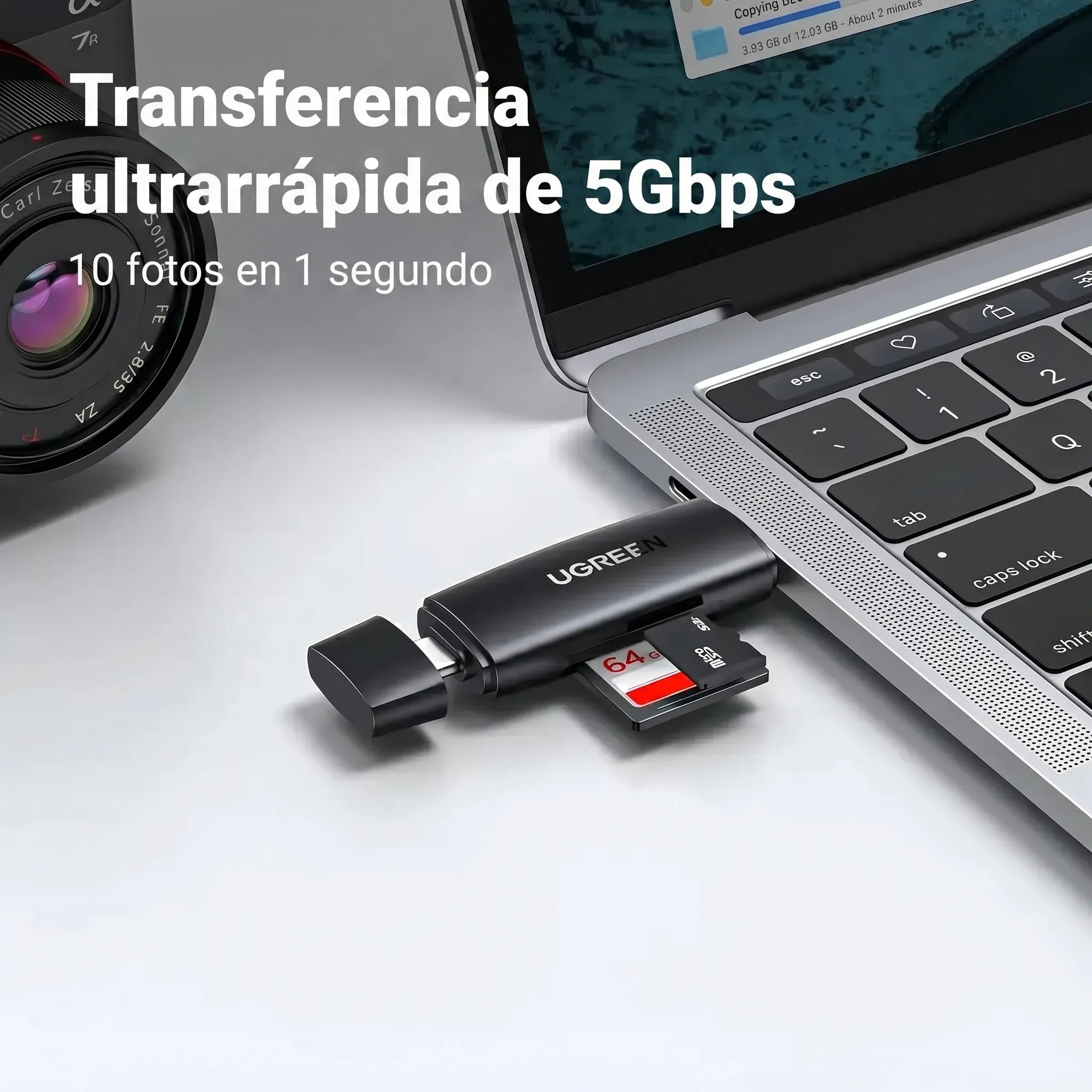 UGREEN LECTOR DE TARJETAS SD Y MICROSD USB C Y USB A 3.0 - 6