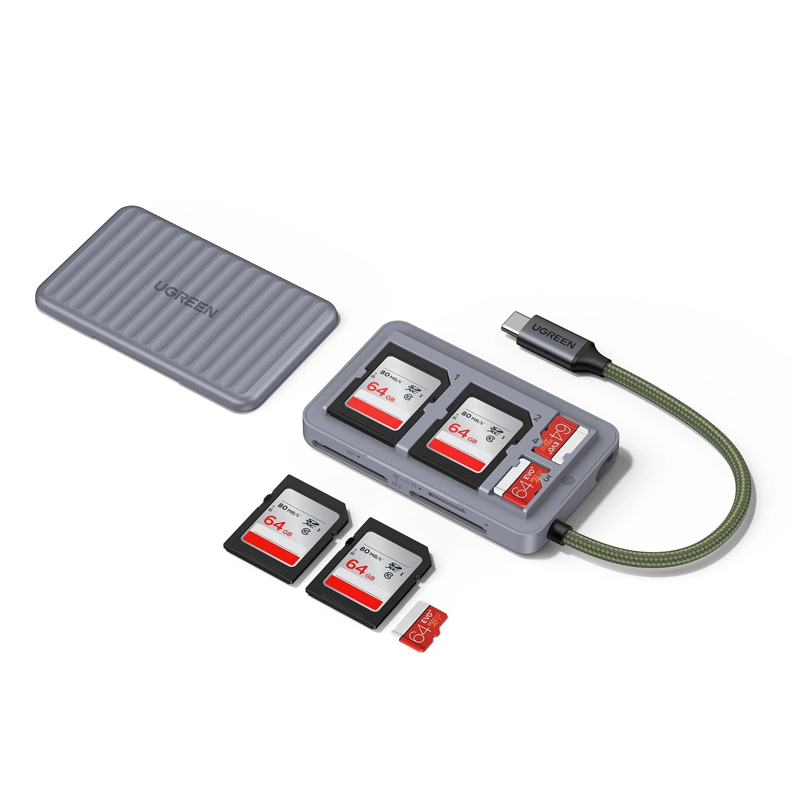 UGREEN MULTIFUNCTION TF/SD DUAL CARD READER CASE CM868 / 55886 - 9