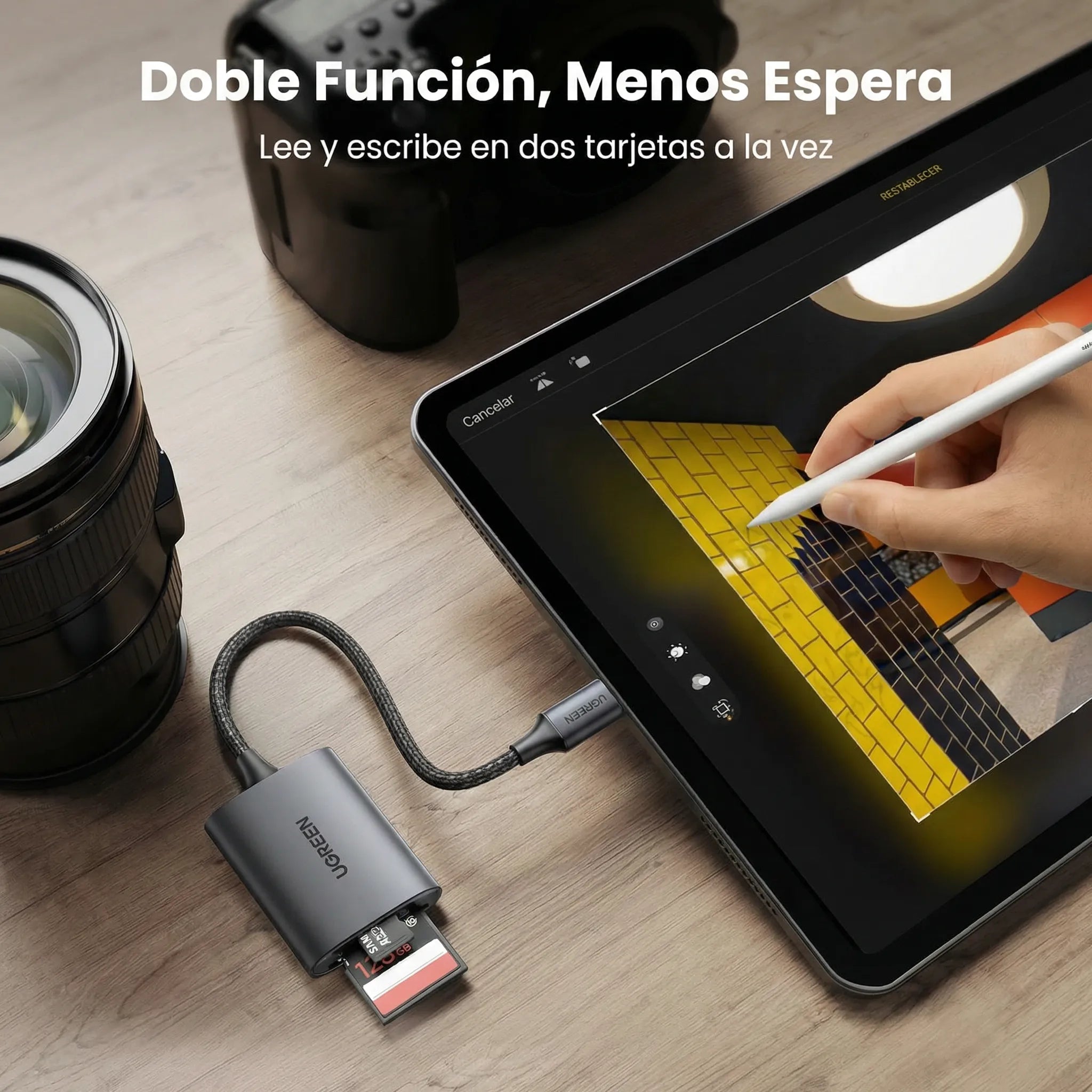 LECTOR DE TARJETAS UGREEN 2 EN 1 USB C A SD/ MICRO SD - 4