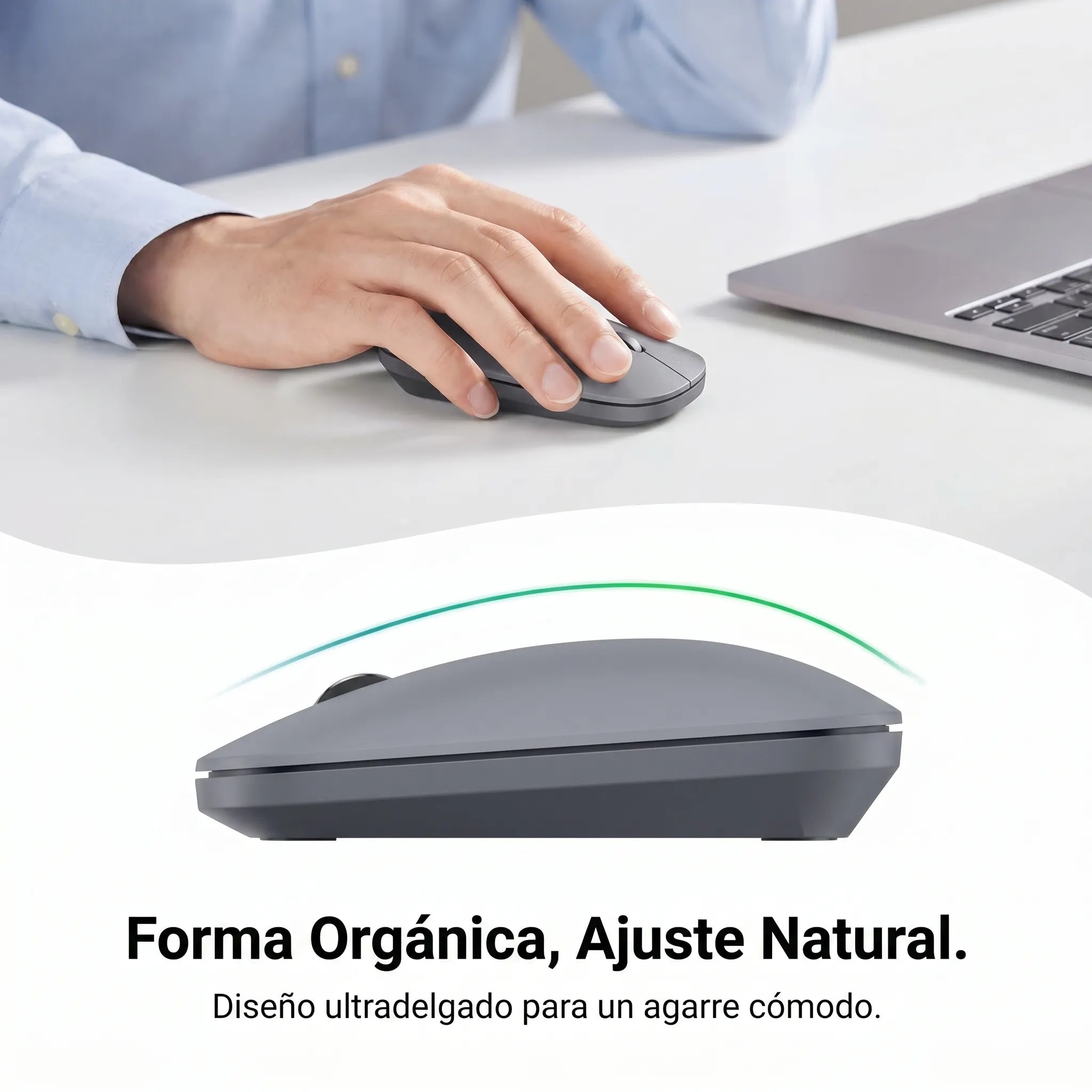 MOUSE INALAMBRICO UGREEN SILENT 2.4GHZ 4000 DPI 90373 GRIS - 3